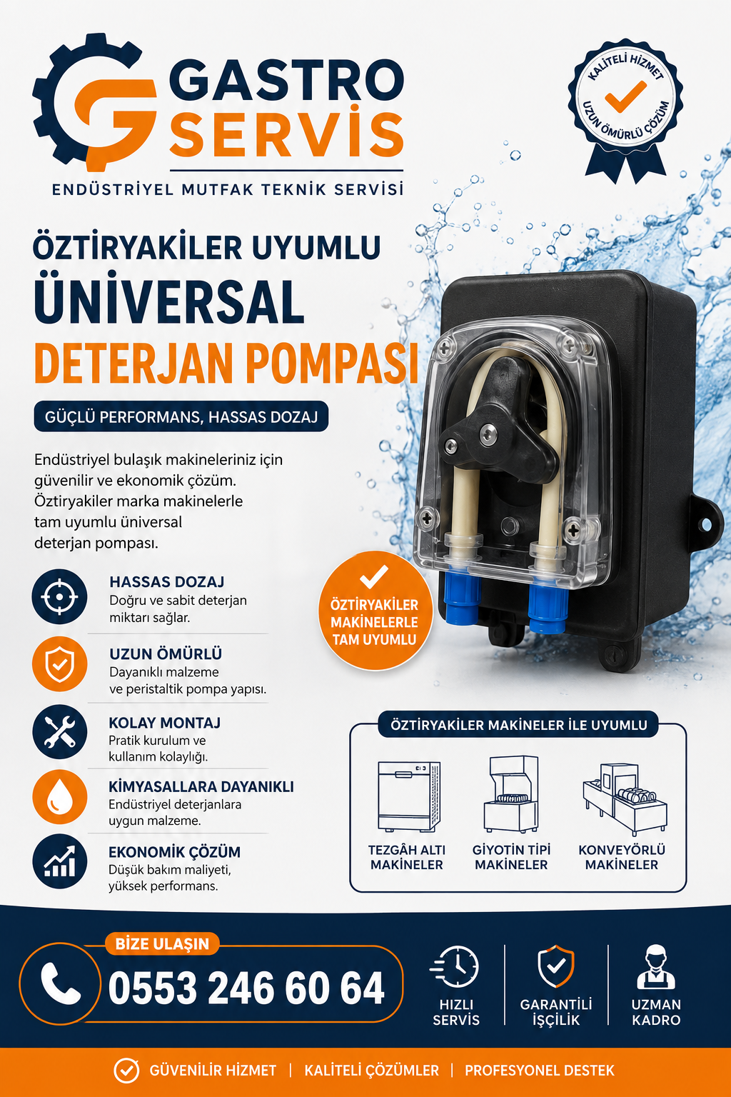 Öztiryakiler Uyumlu Üniversal Deterjan Dozaj Pompası