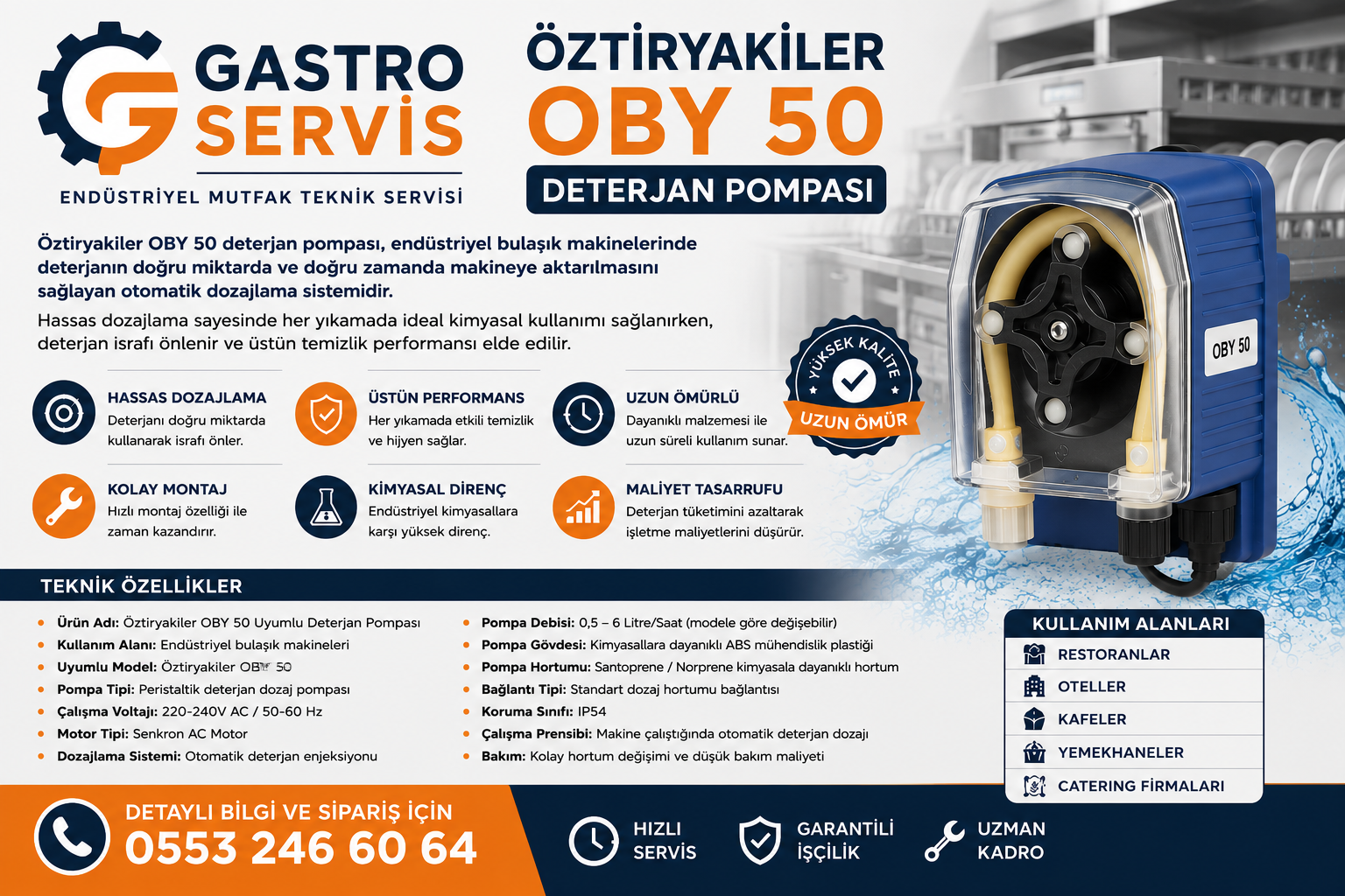 Öztiryakiler OBY 50 Uyumlu Deterjan Dozaj Pompası
