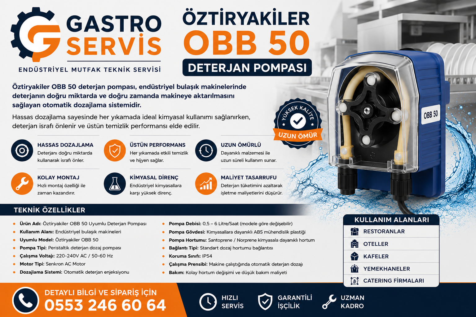 Öztiryakiler OBB 50 Uyumlu Deterjan Dozaj Pompası
