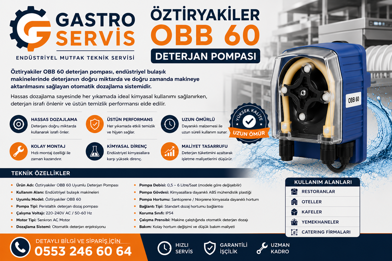 Öztiryakiler OBB 60 Uyumlu Deterjan Dozaj Pompası