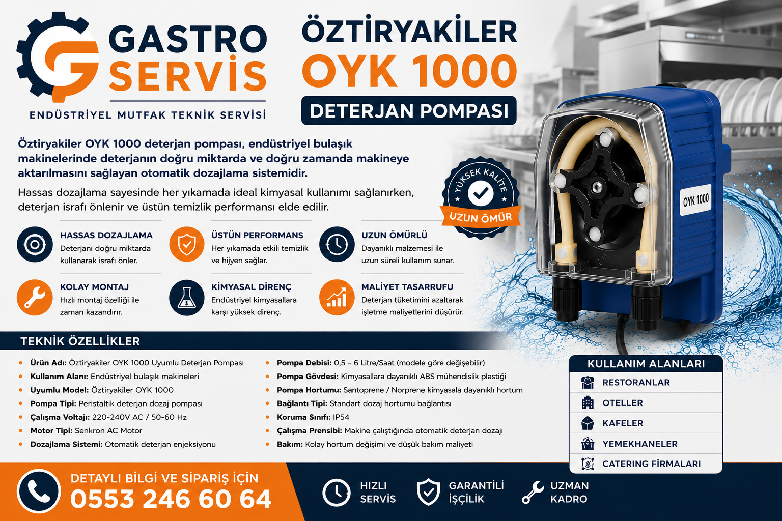 Öztiryakiler OYK 1000 Uyumlu Deterjan Dozaj Pompası