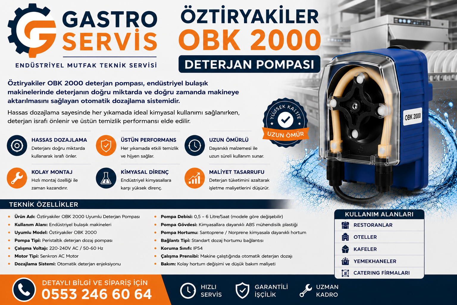 Öztiryakiler OBK 2000 Uyumlu Deterjan Dozaj Pompası