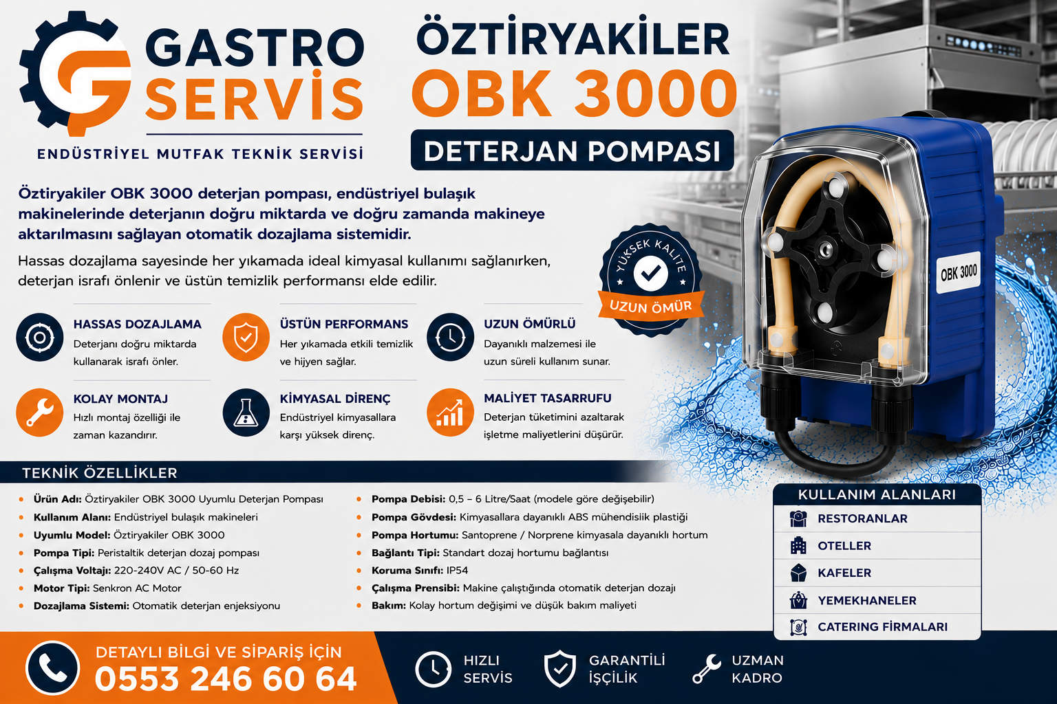 Öztiryakiler OBK 3000 Uyumlu Deterjan Dozaj Pompası