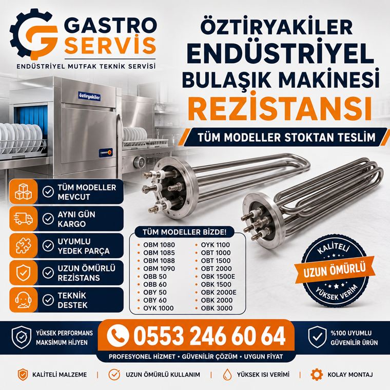 Öztiryakiler Endüstriyel Bulaşık Makinesi Rezistansı