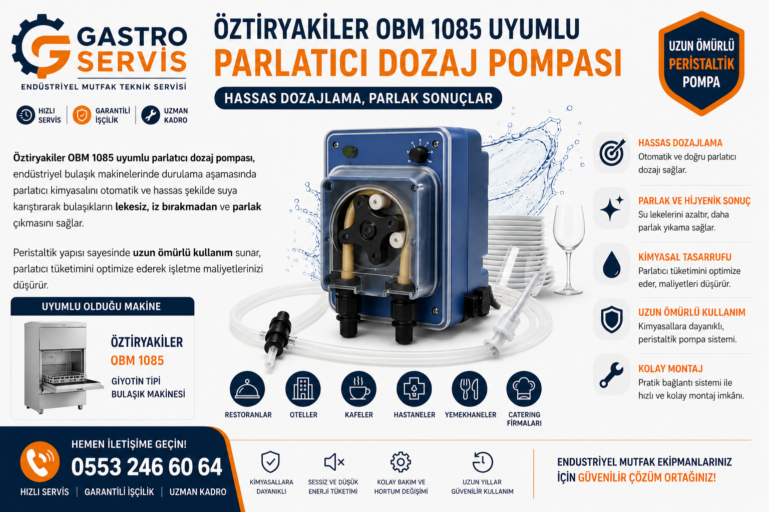 Öztiryakiler OBM 1085 Uyumlu Parlatıcı Dozaj Pompası