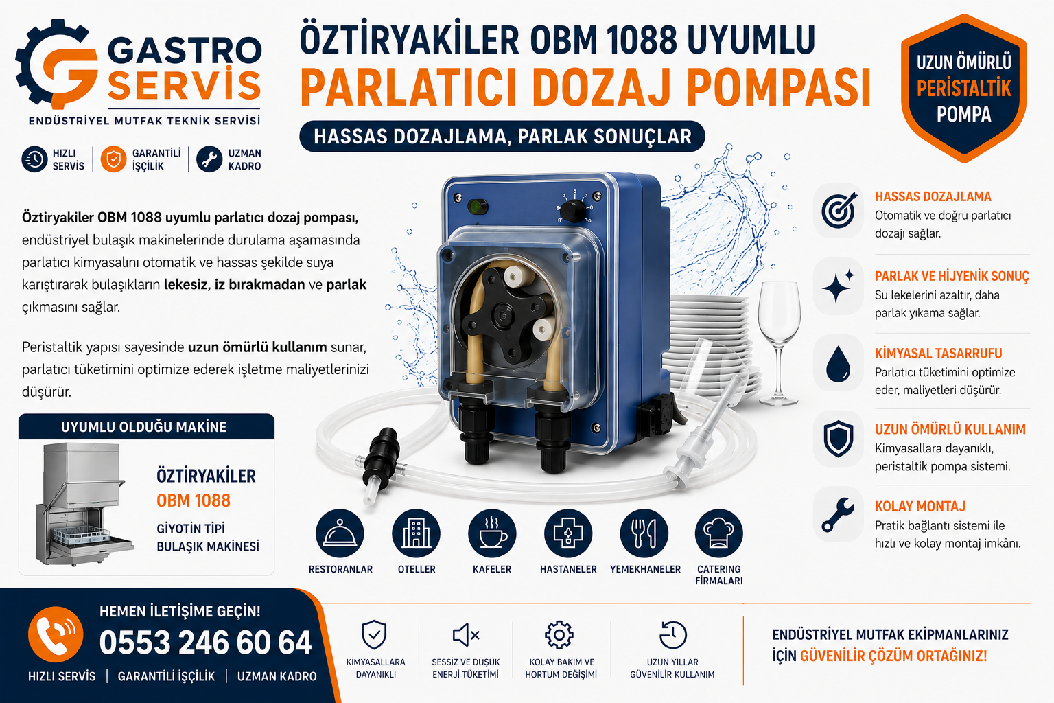 Öztiryakiler OBM 1088 Uyumlu Parlatıcı Dozaj Pompası