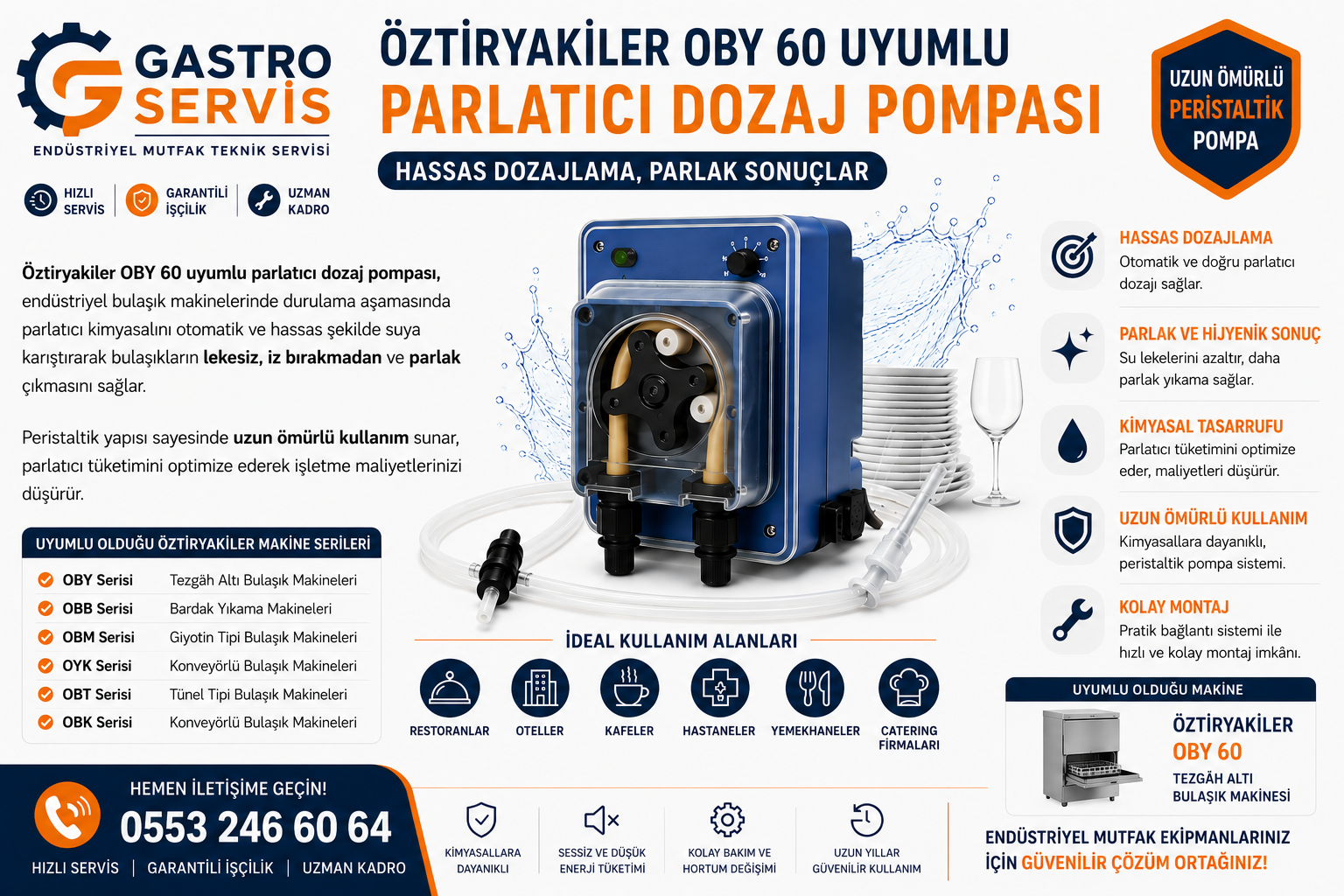 Öztiryakiler OBY 60 Uyumlu Parlatıcı Dozaj Pompası