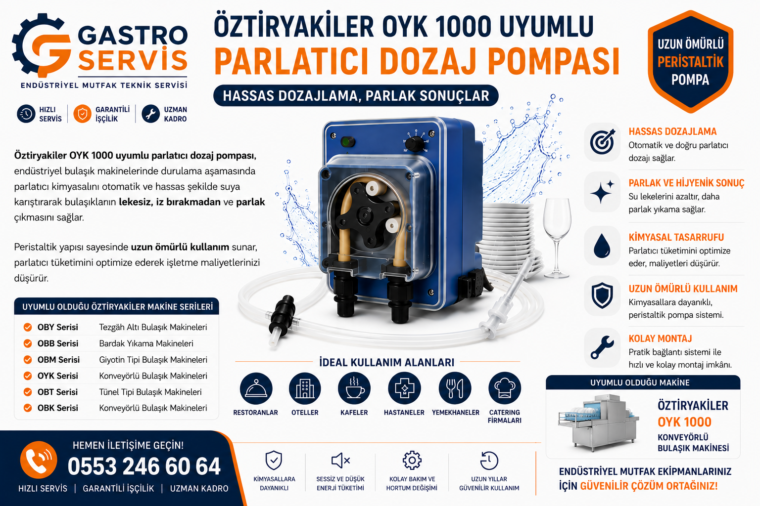 Öztiryakiler OYK 1000 Uyumlu Parlatıcı Dozaj Pompası