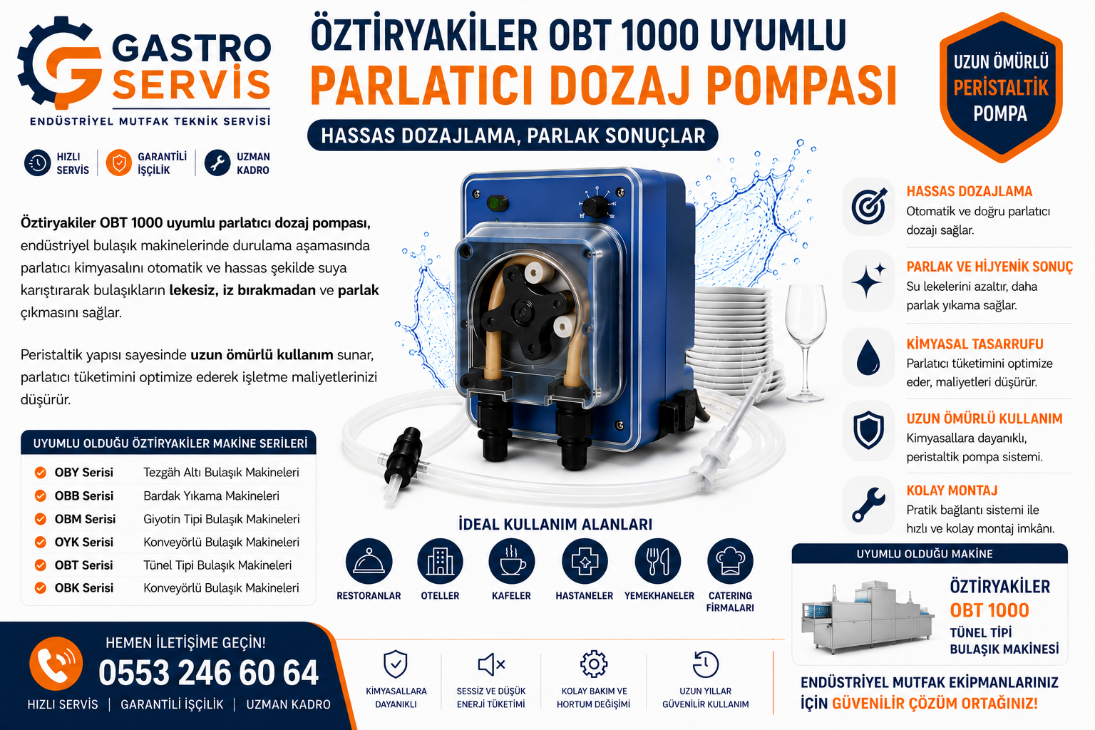 Öztiryakiler OBT 1000 Uyumlu Parlatıcı Dozaj Pompası