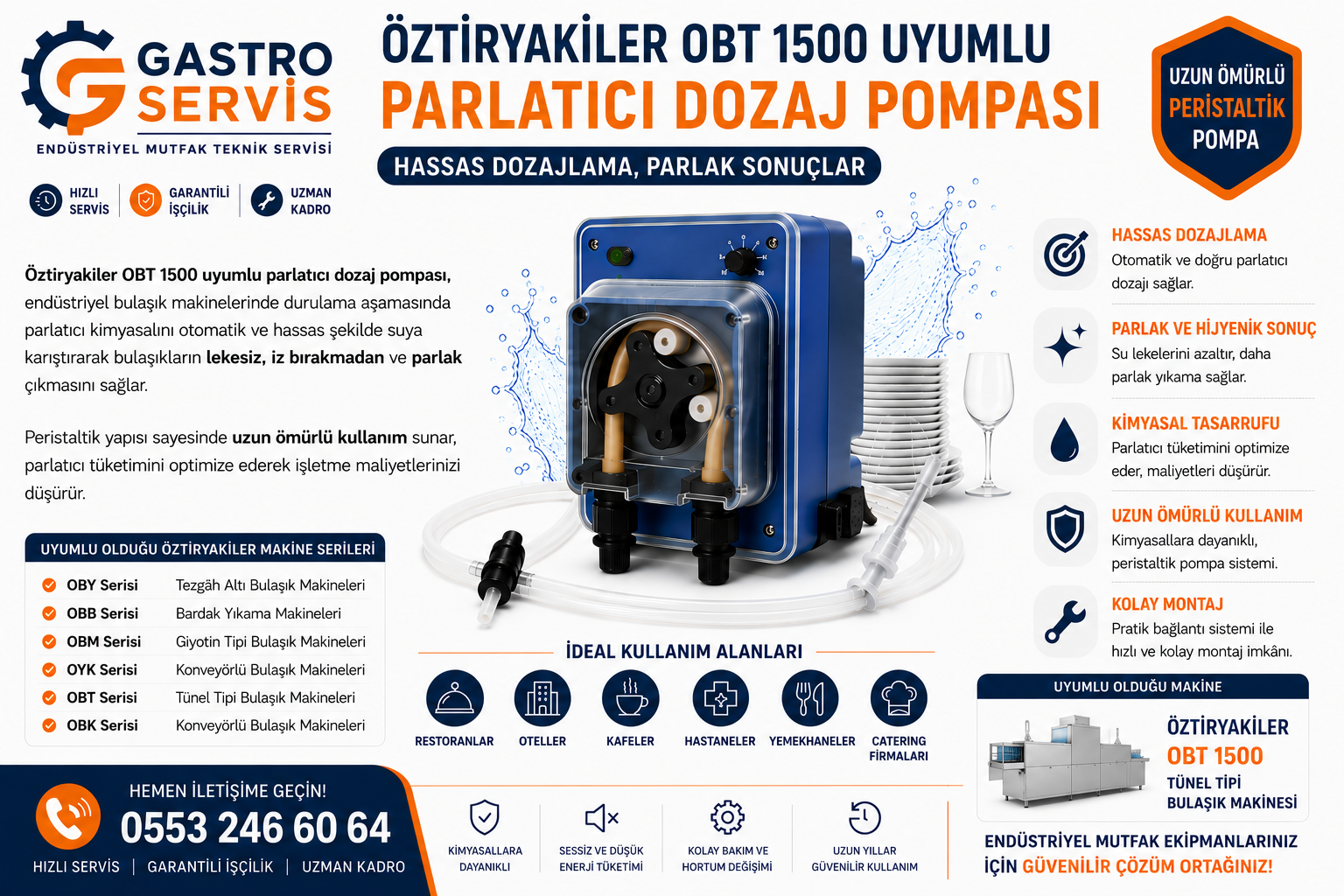 Öztiryakiler OBT 1500 Uyumlu Parlatıcı Dozaj Pompası