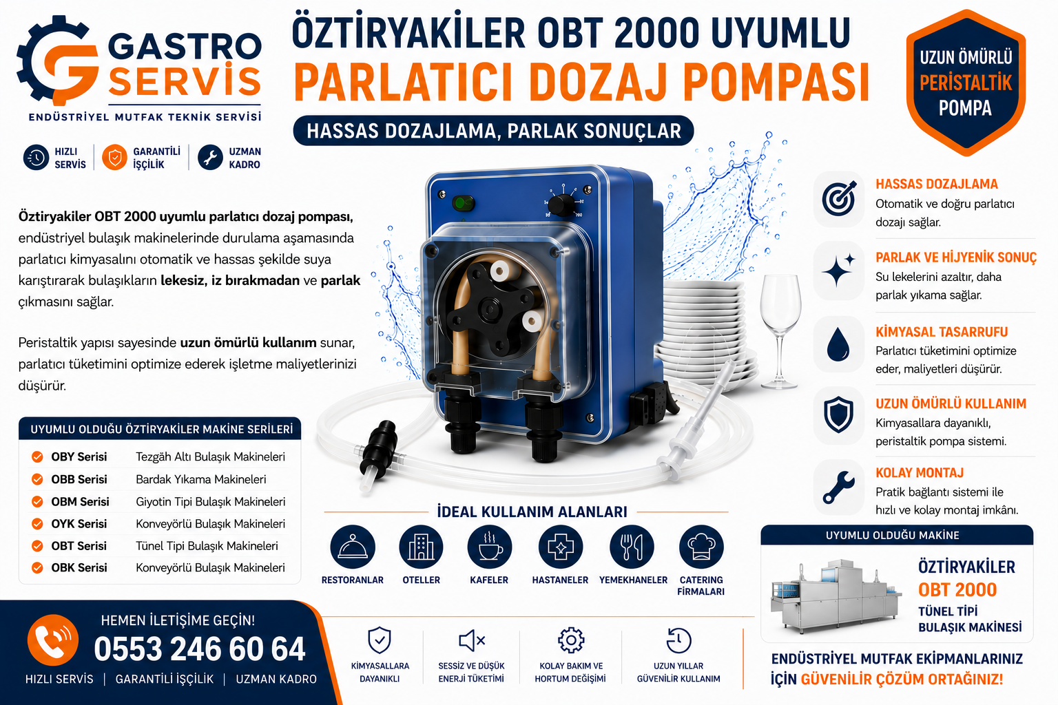 Öztiryakiler OBT 2000 Uyumlu Parlatıcı Dozaj Pompası