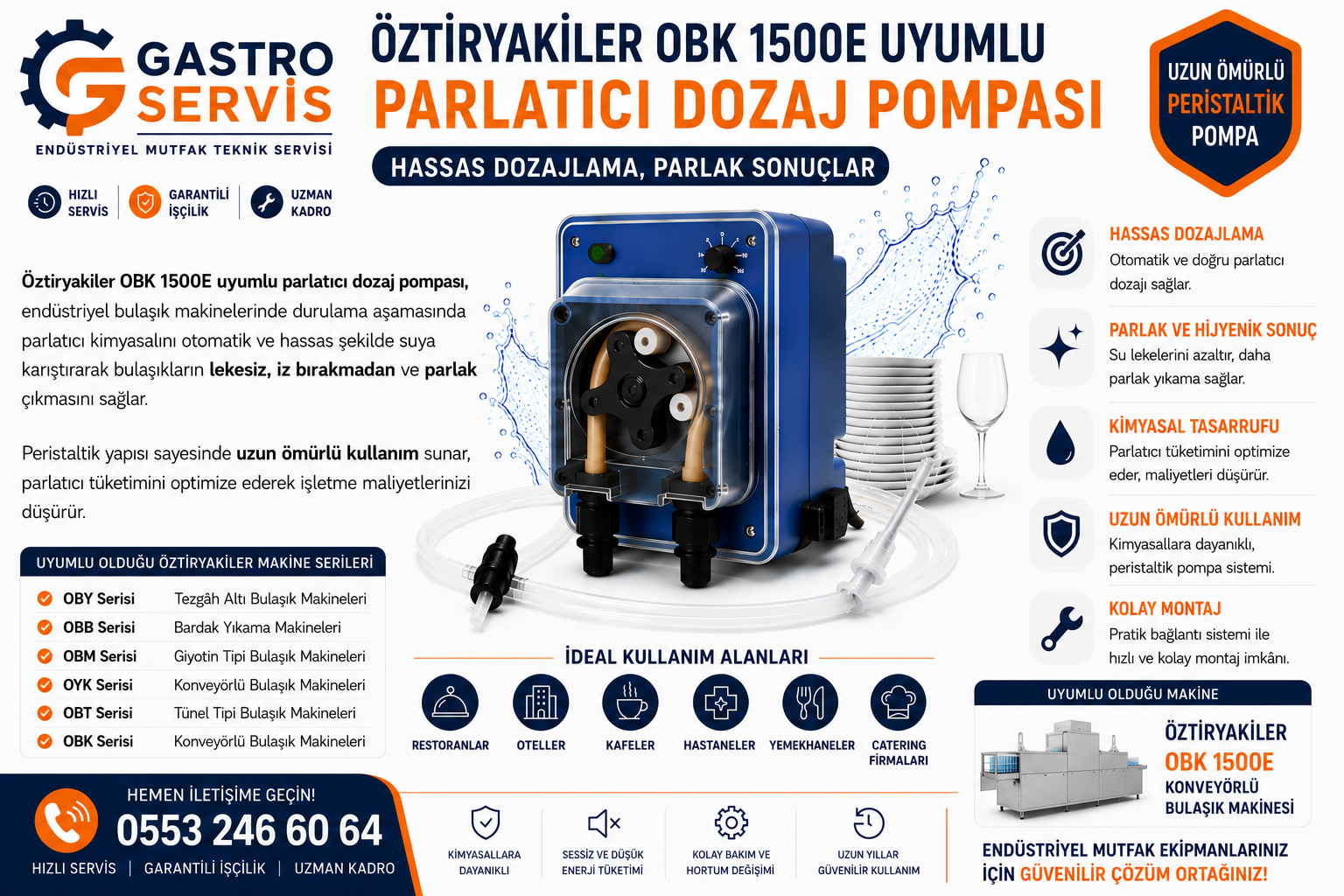 Öztiryakiler OBK 1500E Uyumlu Parlatıcı Dozaj Pompası
