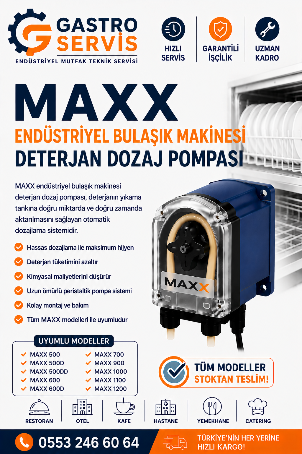 MAXX Endüstriyel Bulaşık Makinesi Deterjan Dozaj Pompası