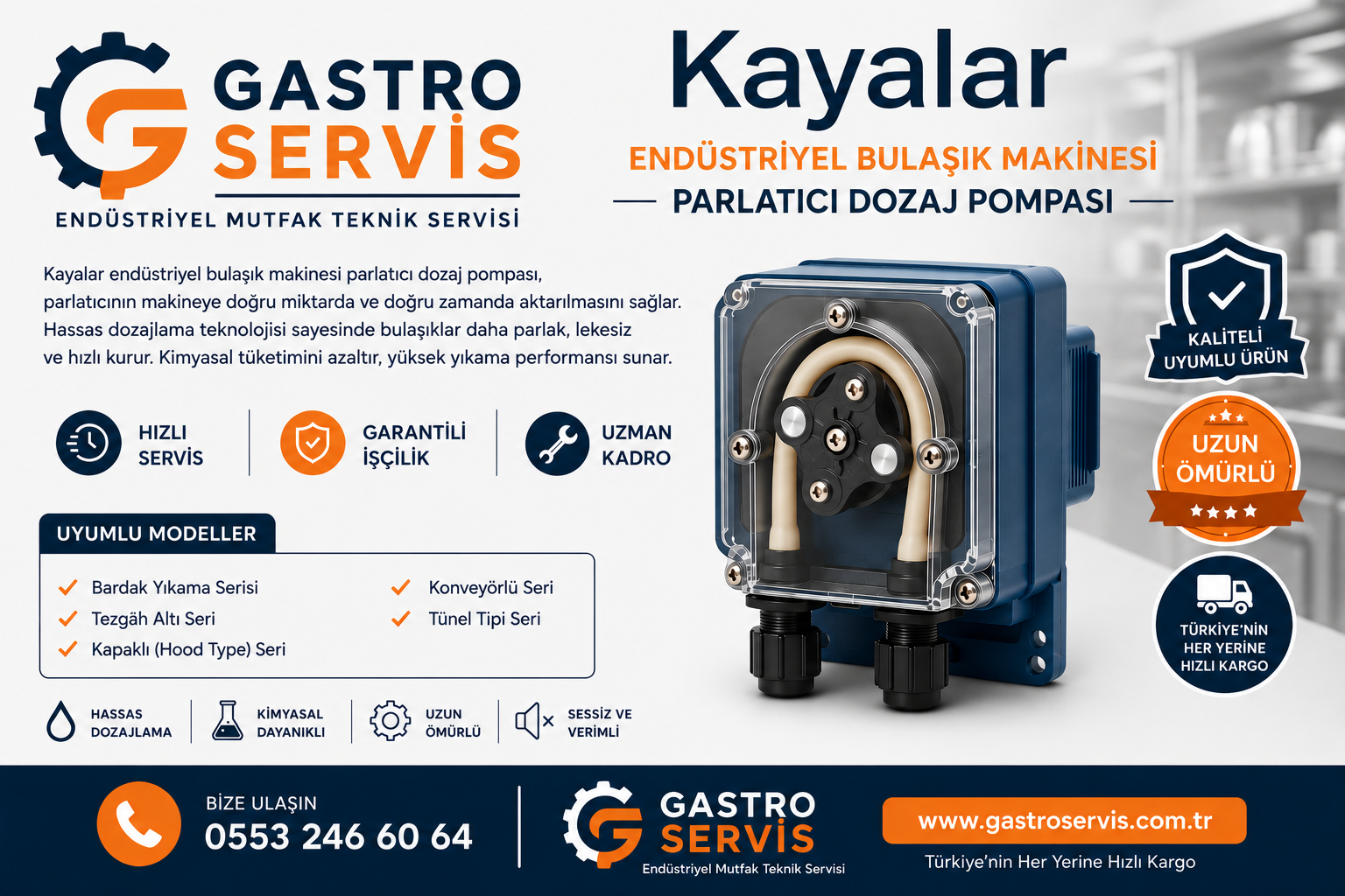 Kayalar Endüstriyel Bulaşık Makinesi Parlatıcı Dozaj Pompası