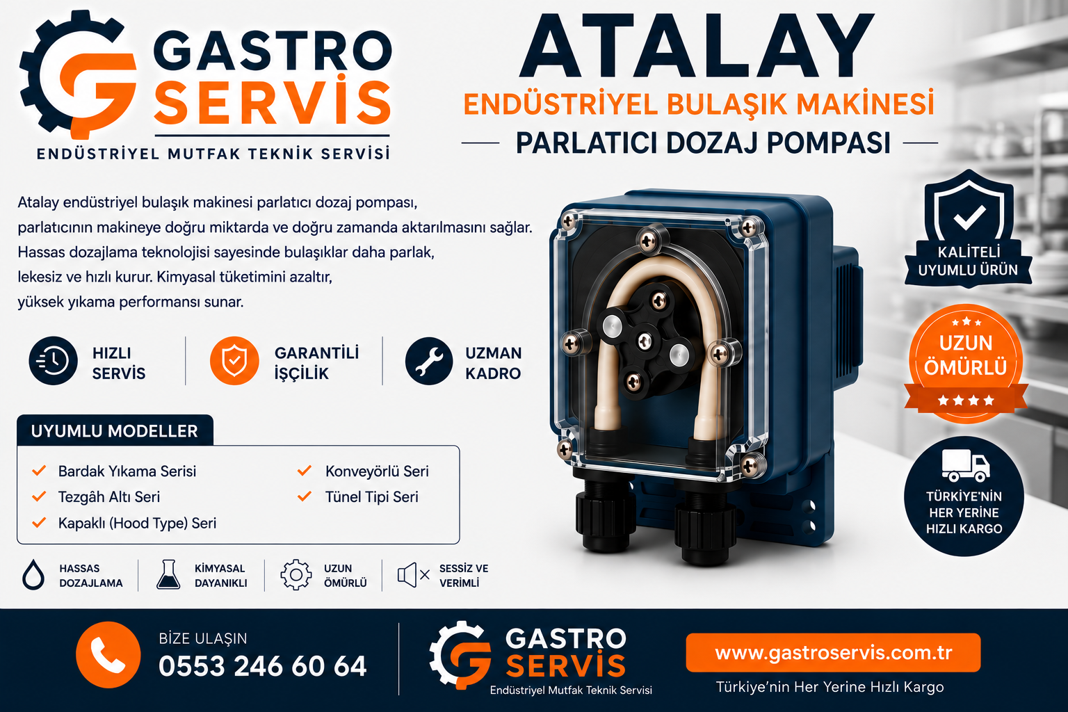Atalay Endüstriyel Bulaşık Makinesi Parlatıcı Dozaj Pompası