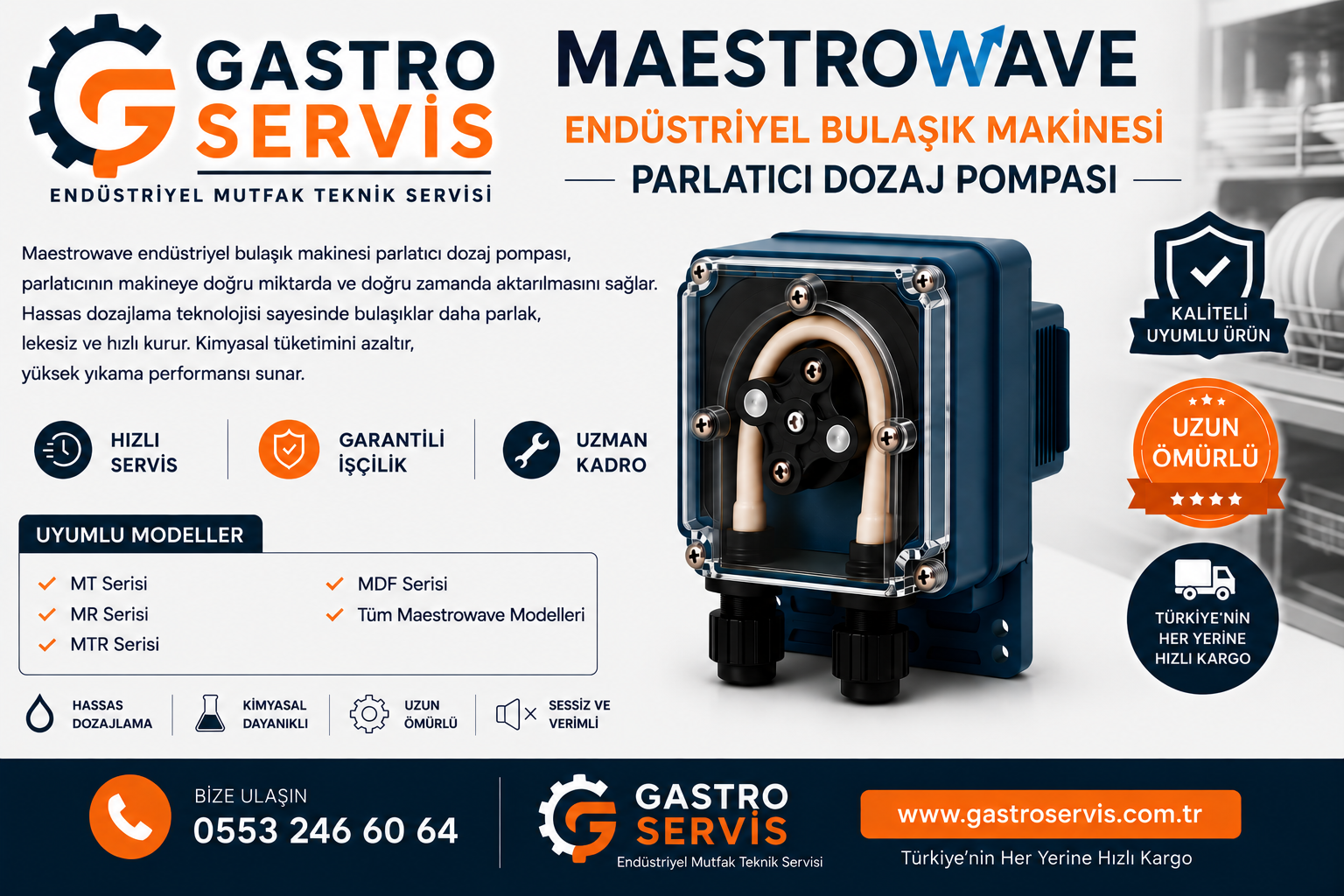 Maestrowave Endüstriyel Bulaşık Makinesi Parlatıcı Dozaj Pompası