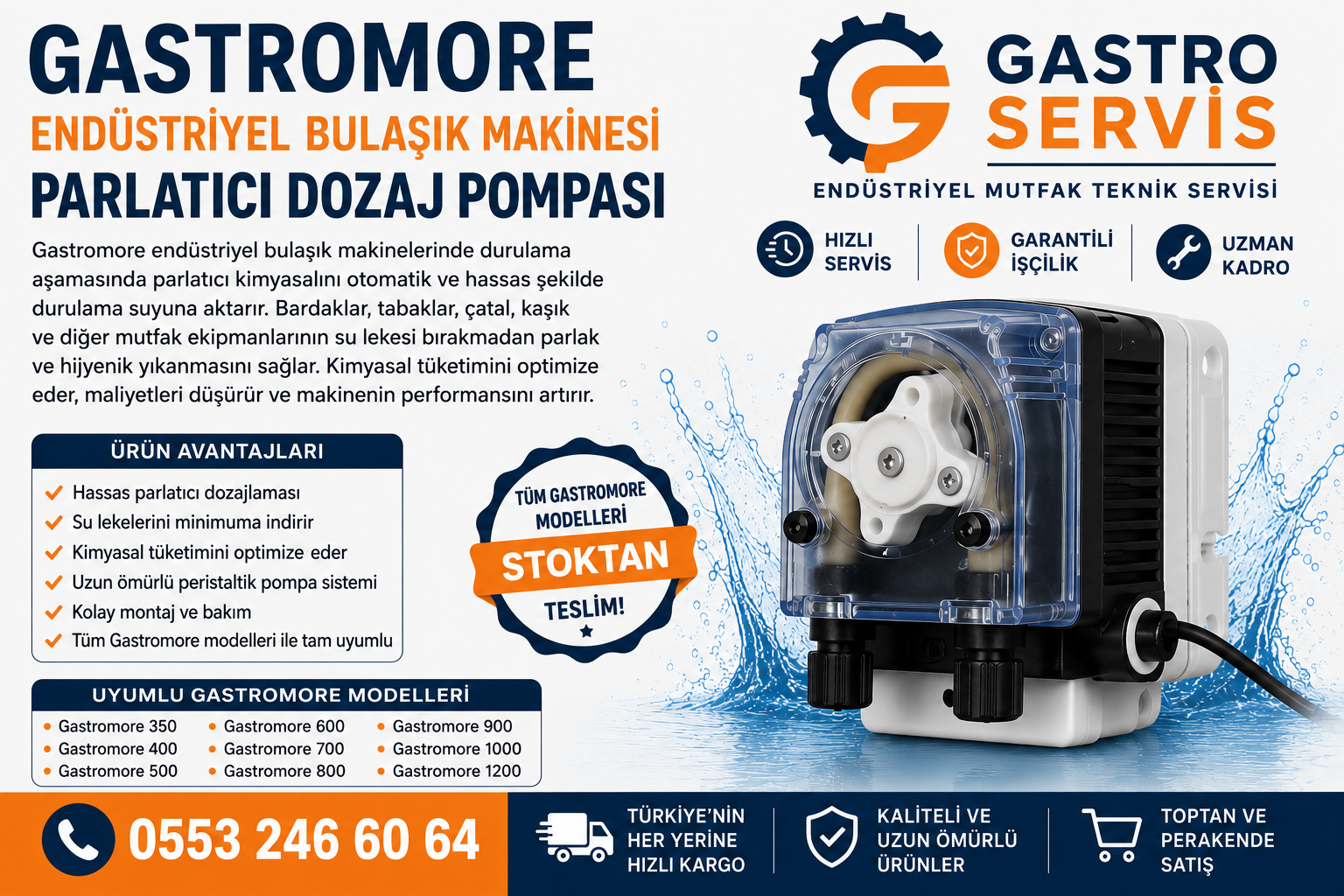 Gastromore Endüstriyel Bulaşık Makinesi Parlatıcı Dozaj Pompası