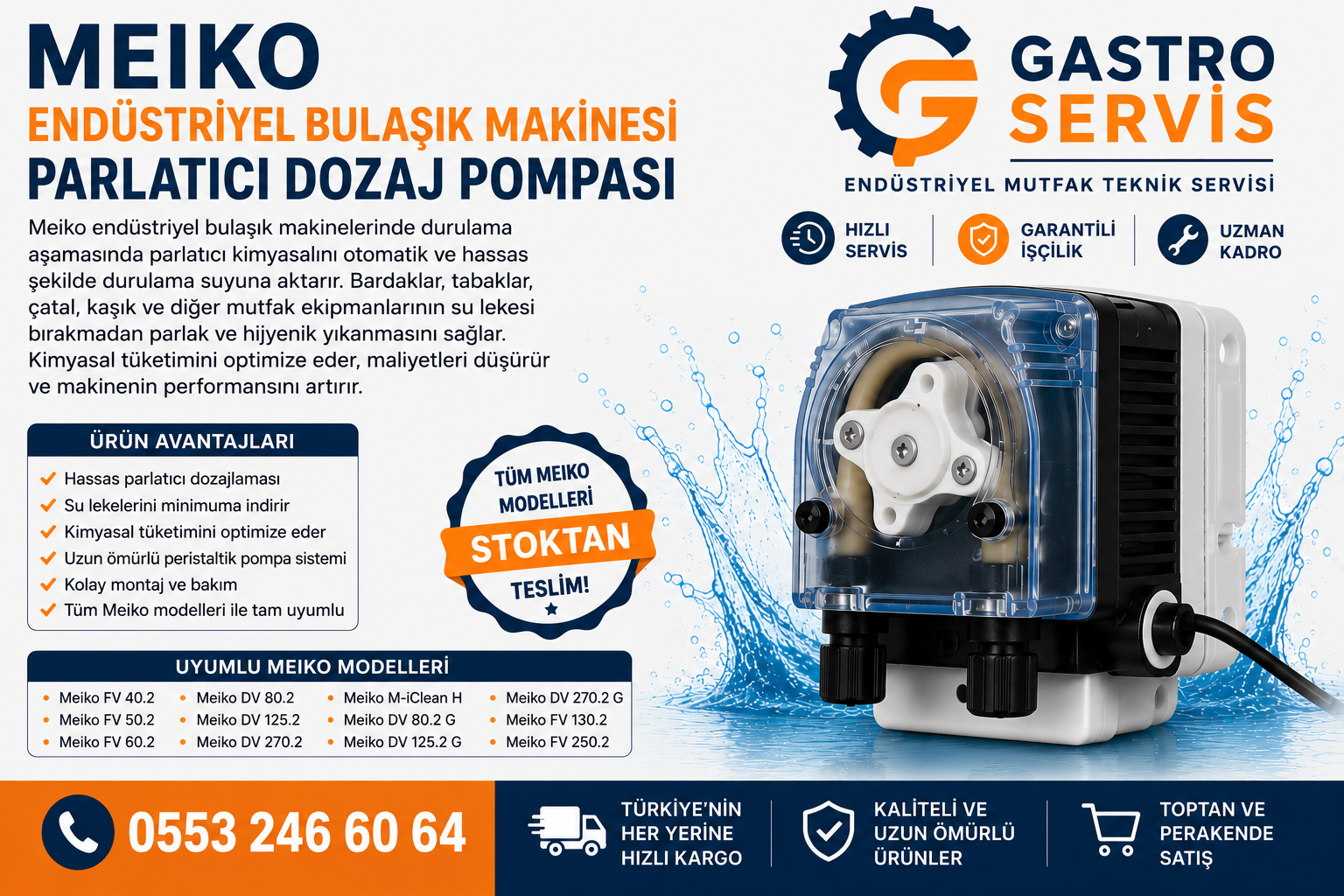 Meiko Endüstriyel Bulaşık Makinesi Parlatıcı Dozaj Pompası