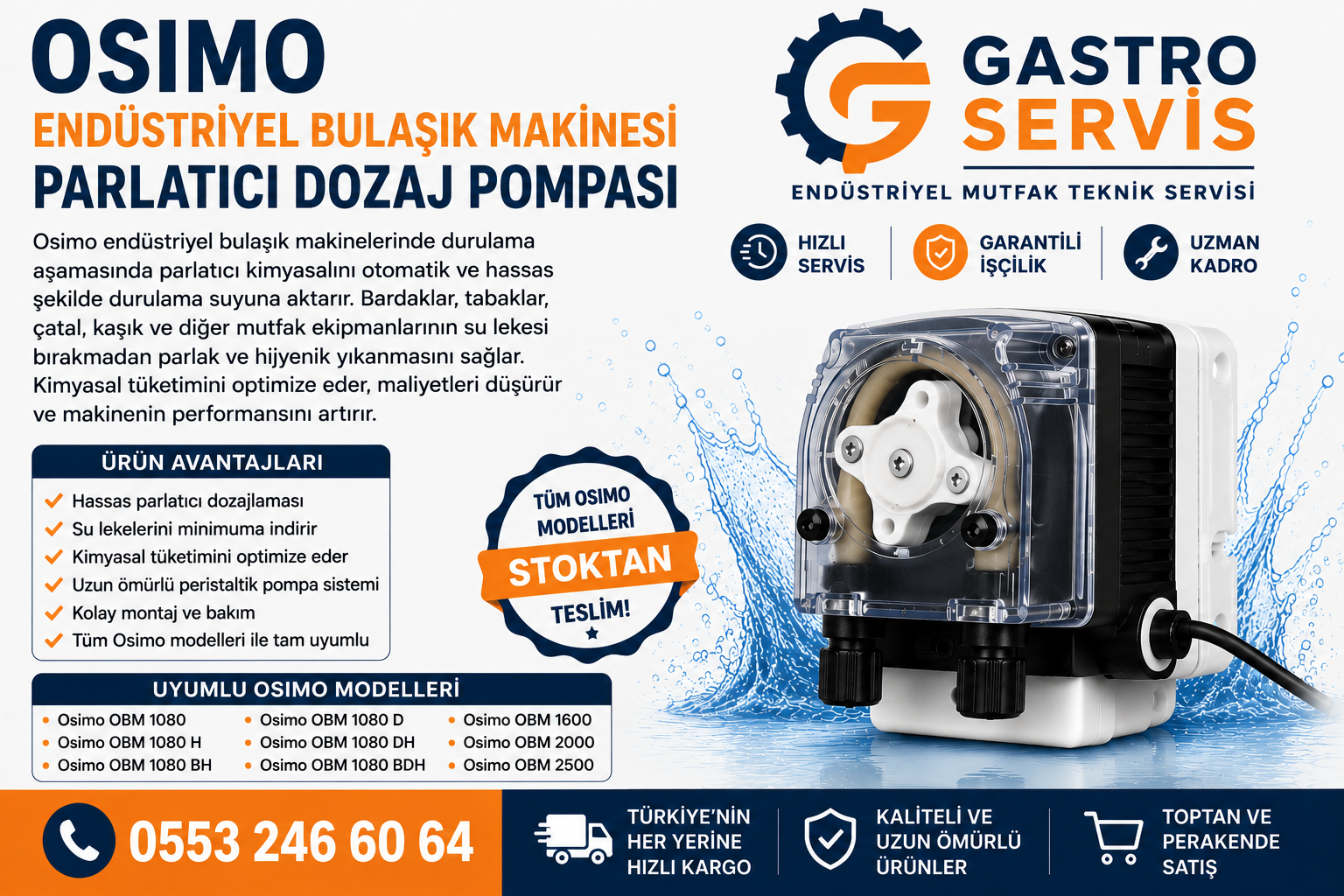 Osimo Endüstriyel Bulaşık Makinesi Parlatıcı Dozaj Pompası