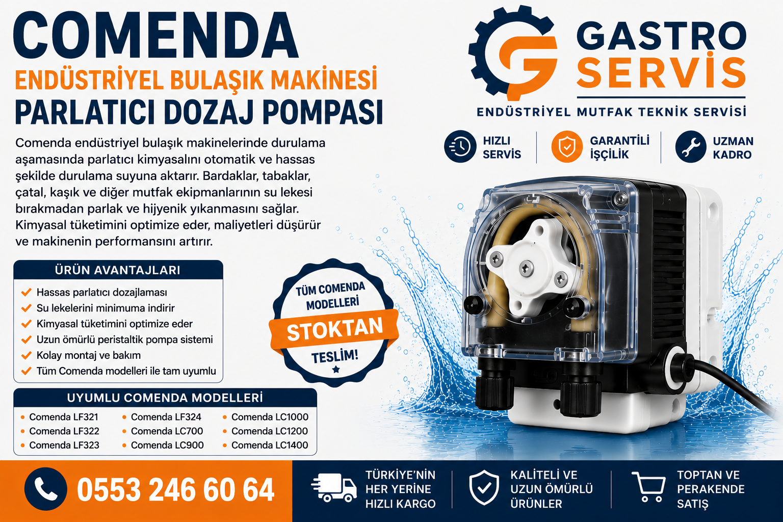 Comenda Endüstriyel Bulaşık Makinesi Parlatıcı Dozaj Pompası