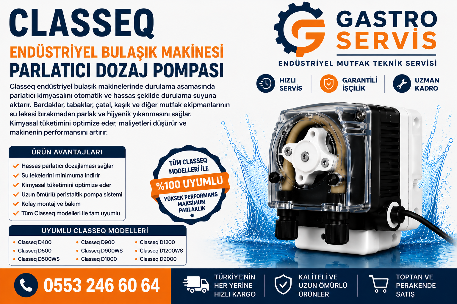 Classeq Endüstriyel Bulaşık Makinesi Parlatıcı Dozaj Pompası