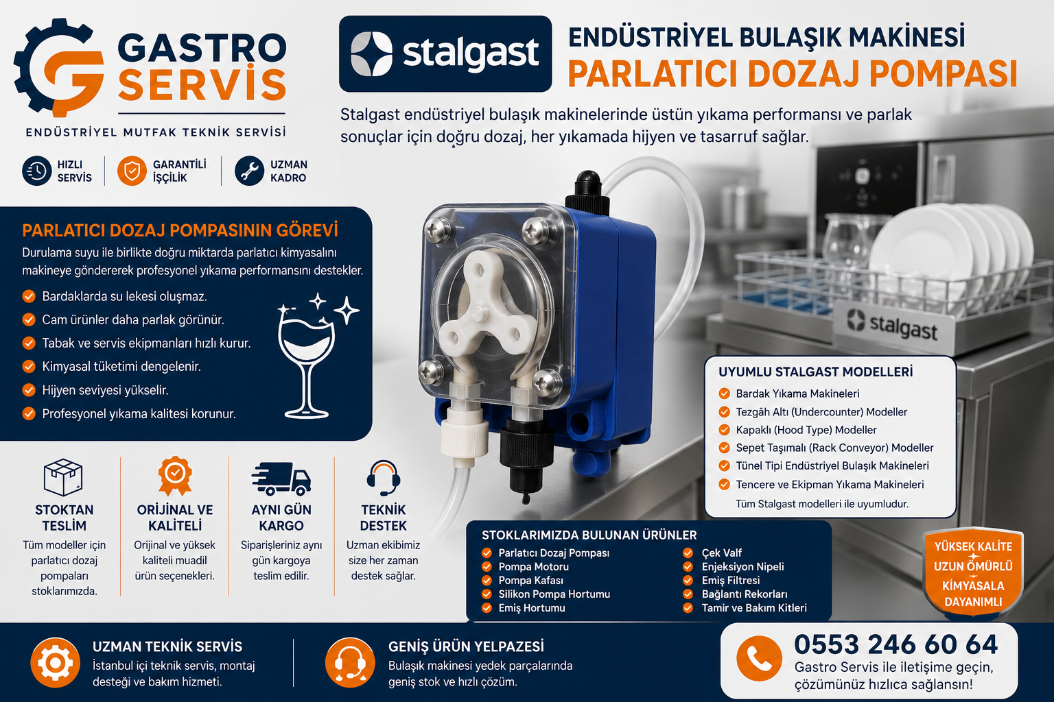 Stalgast Endüstriyel Bulaşık Makinesi Parlatıcı Dozaj Pompası