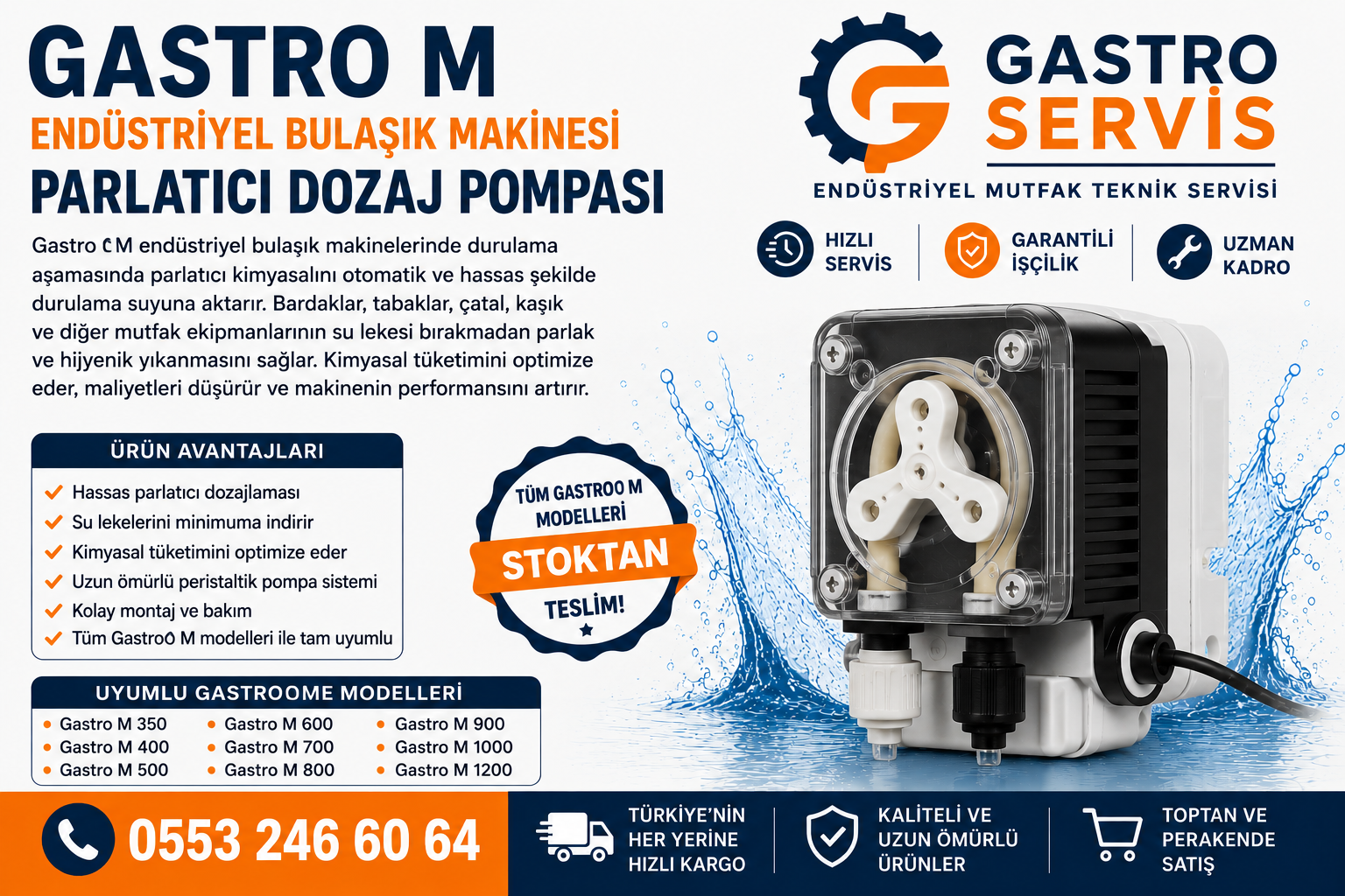 Gastro M Endüstriyel Bulaşık Makinesi Parlatıcı Dozaj Pompası