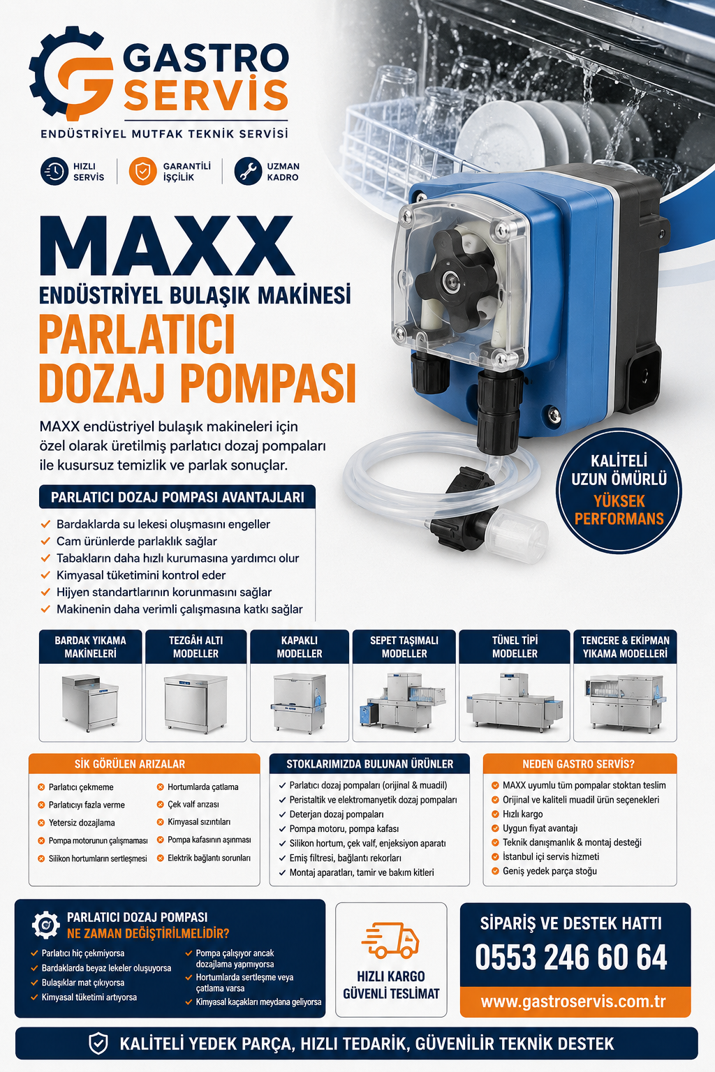 MAXX Endüstriyel Bulaşık Makinesi Parlatıcı Dozaj Pompası