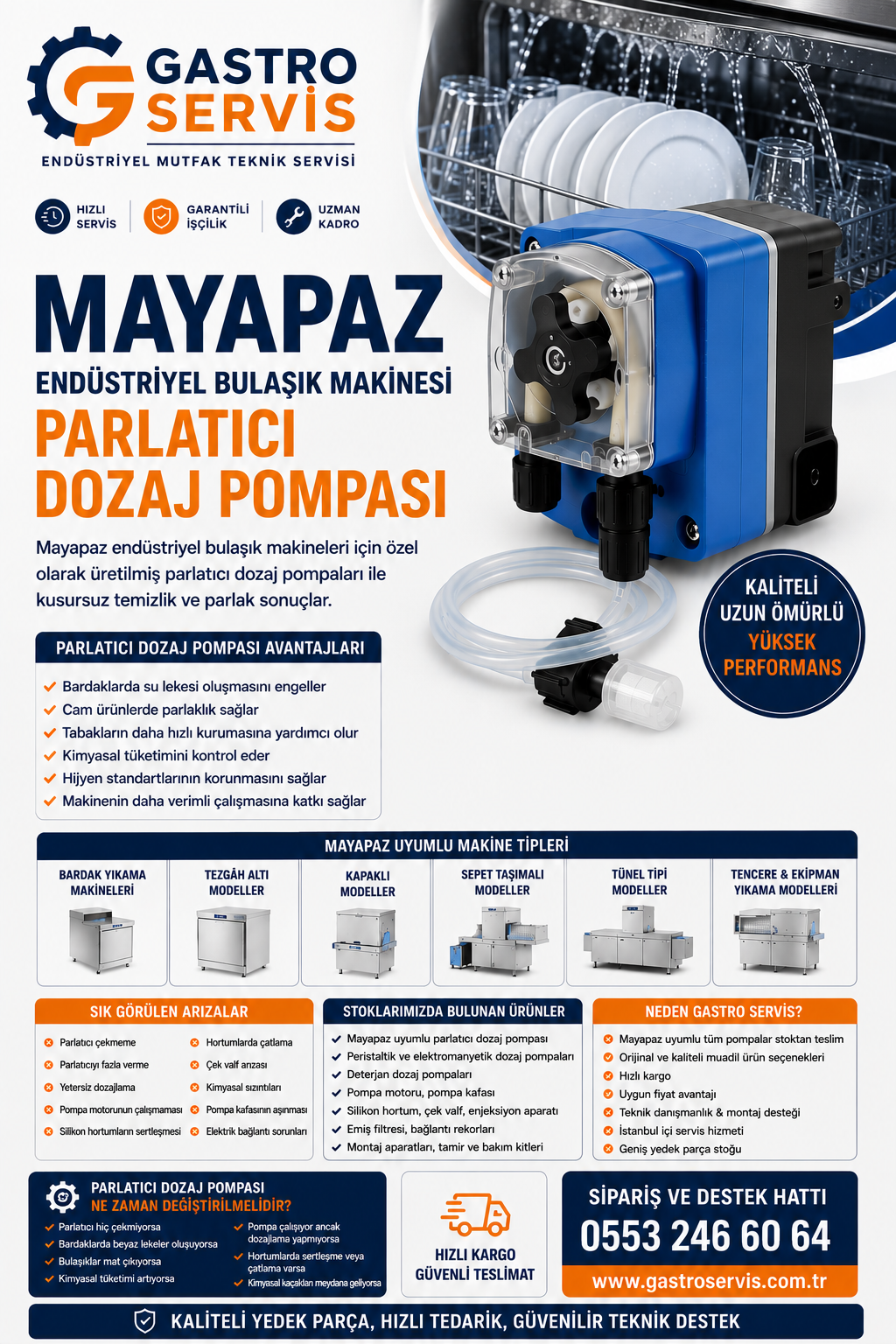 Mayapaz Endüstriyel Bulaşık Makinesi Parlatıcı Dozaj Pompası