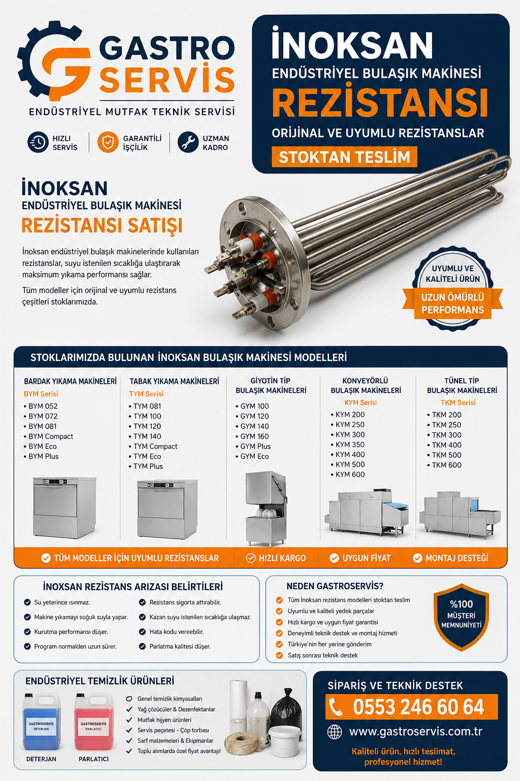 İnoksan Endüstriyel Bulaşık Makinesi Rezistansı