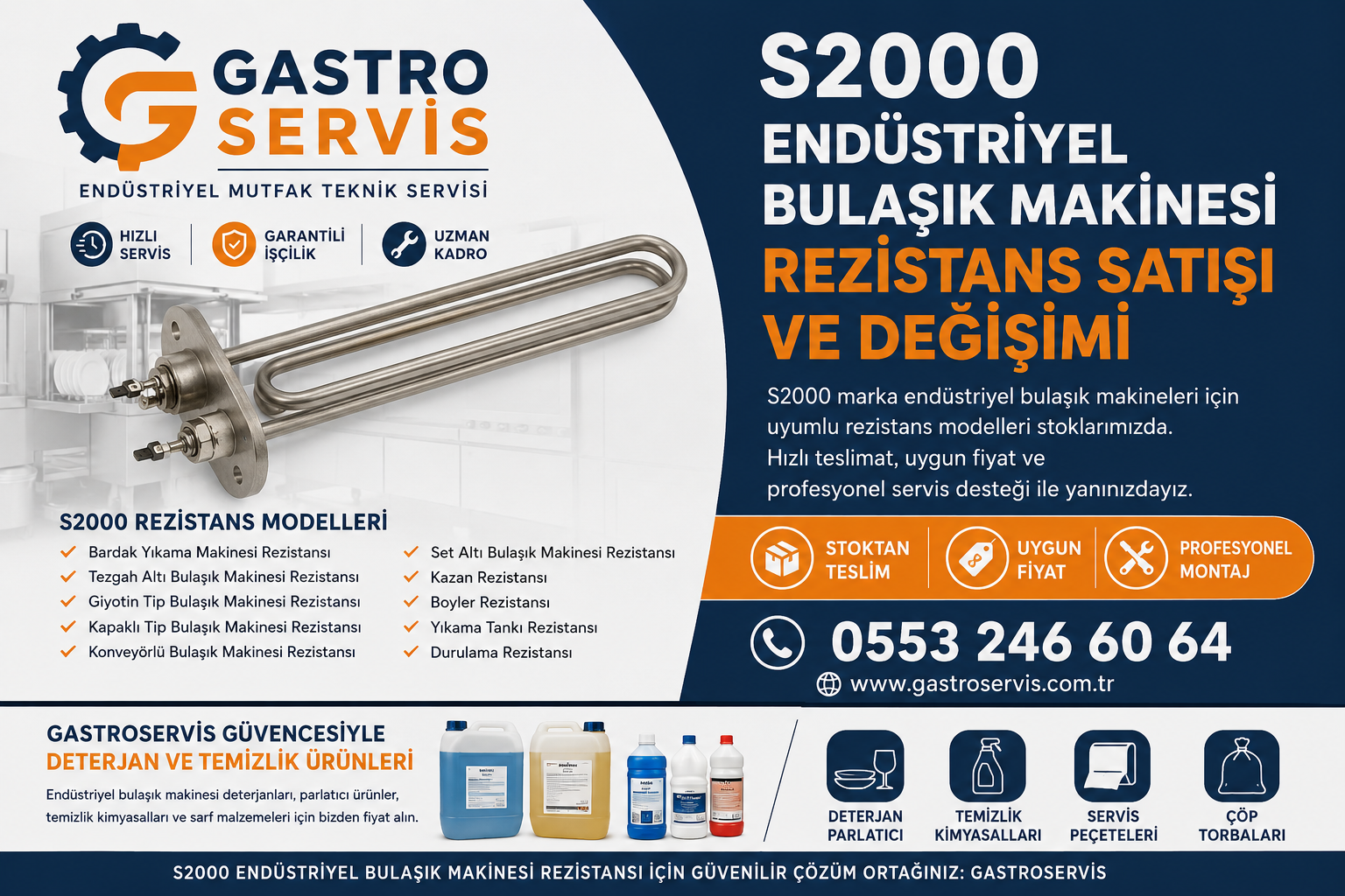 S2000 Endüstriyel Bulaşık Makinesi Rezistans