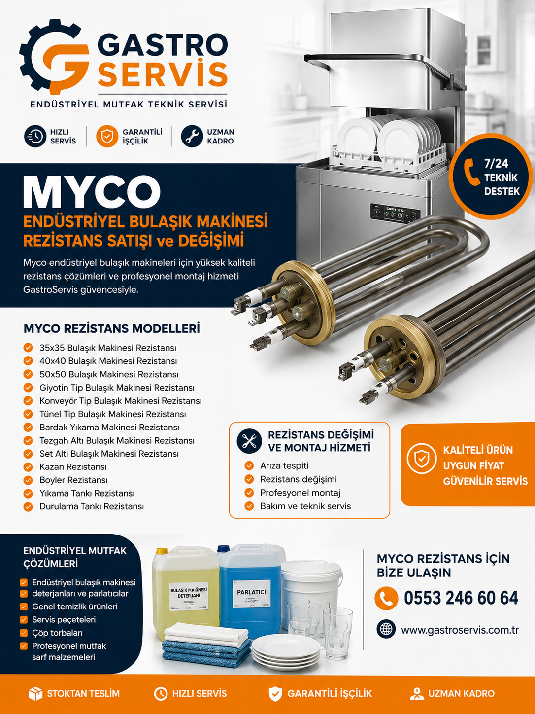 Myco Endüstriyel Bulaşık Makinesi Rezistansı
