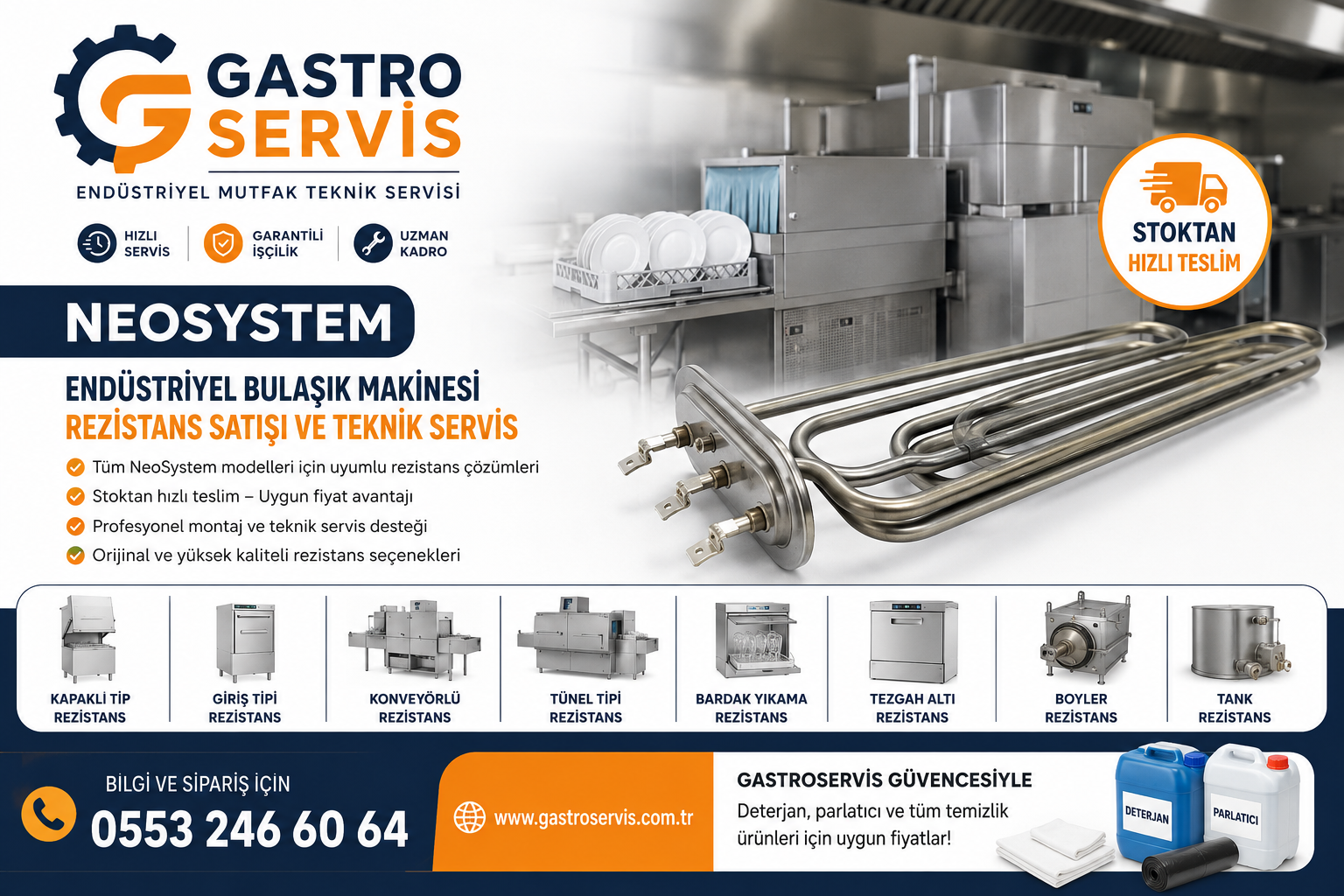 NeoSystem Endüstriyel Bulaşık Makinesi Rezistansı