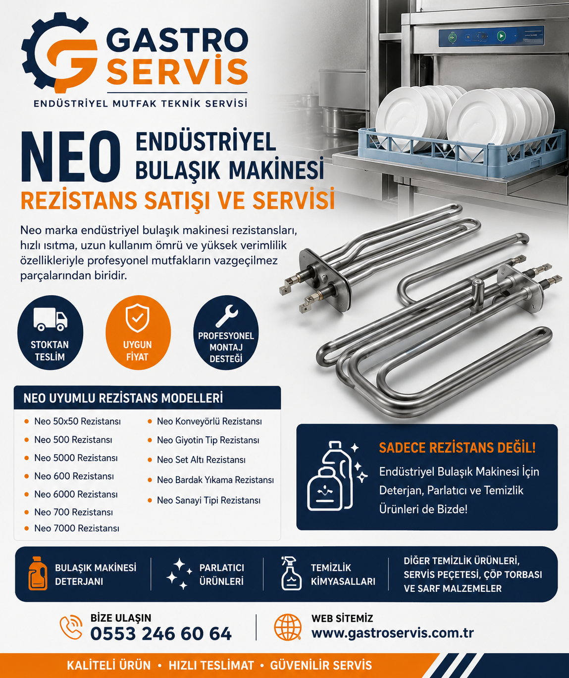 Neo Endüstriyel Bulaşık Makinesi Rezistansı