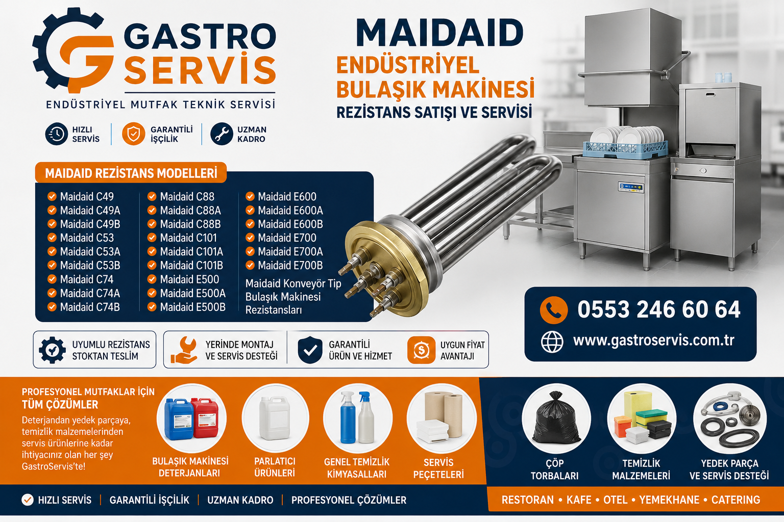 Maidaid Endüstriyel Bulaşık Makinesi Rezistansı