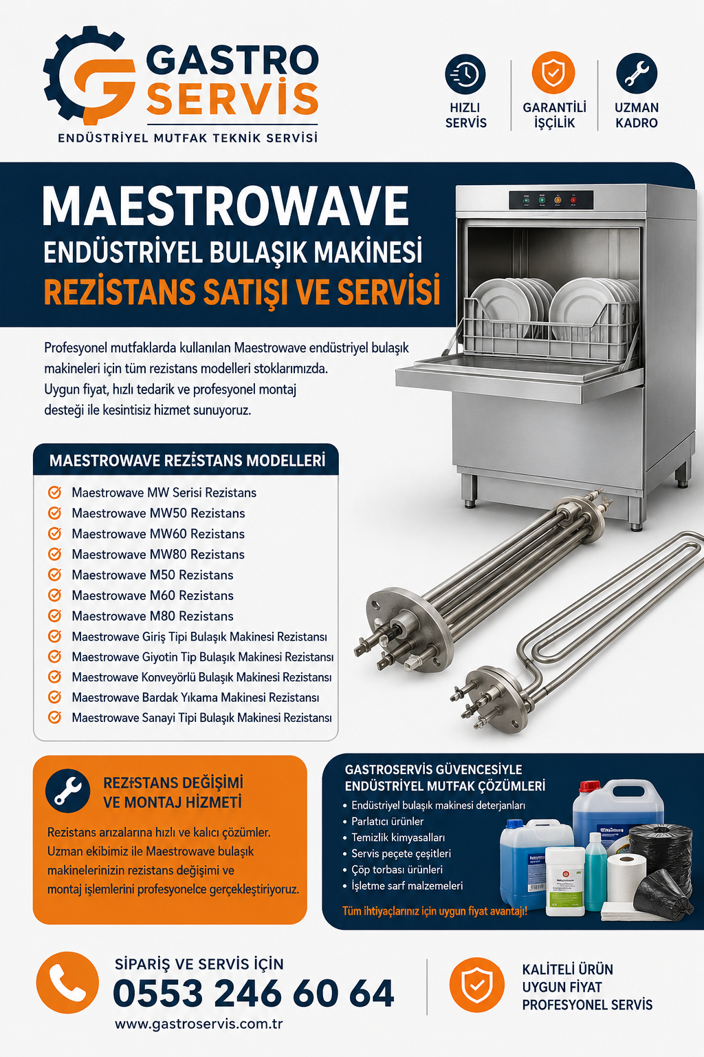 Maestrowave Endüstriyel Bulaşık Makinesi Rezistansı