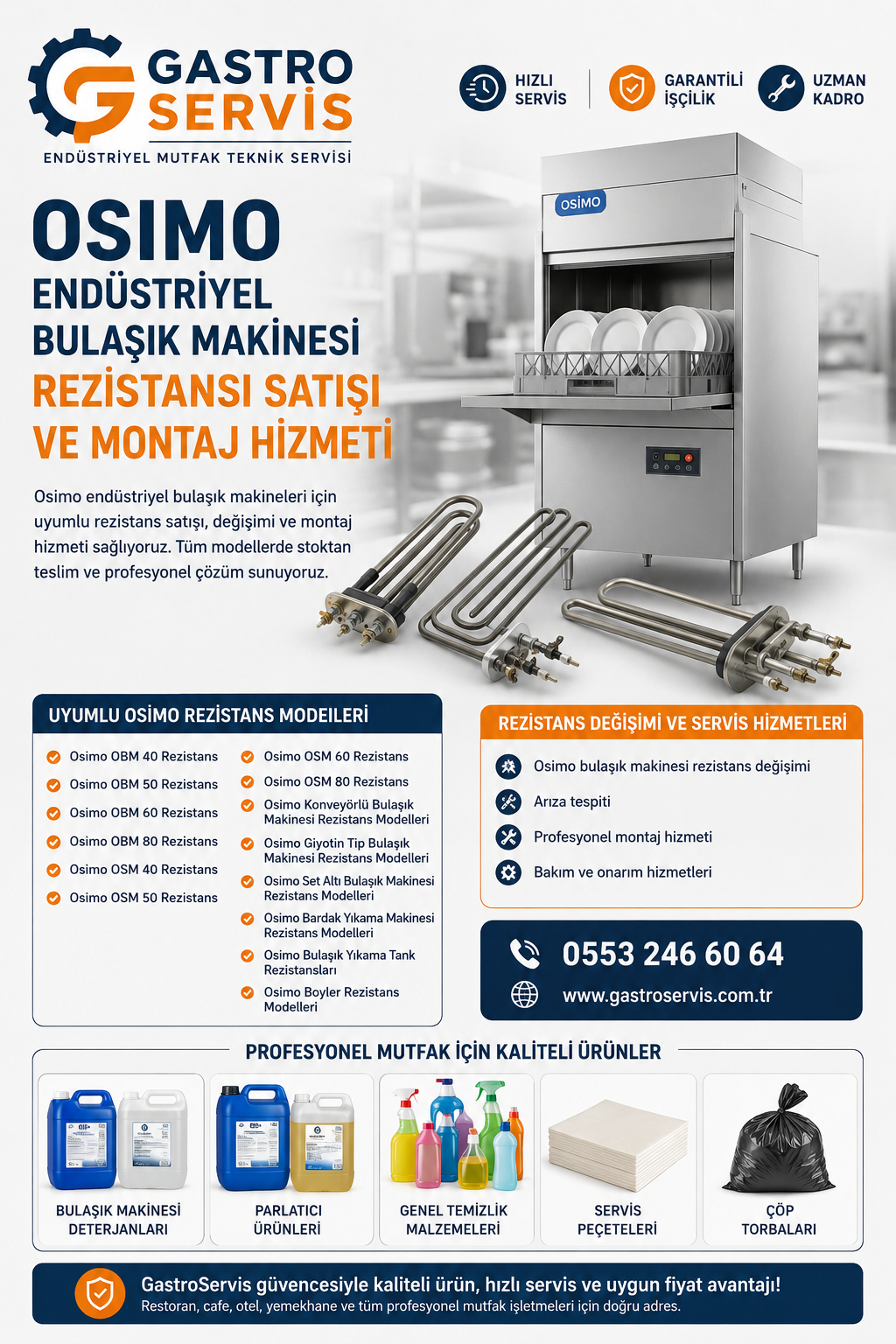Osimo Endüstriyel Bulaşık Makinesi Rezistansı