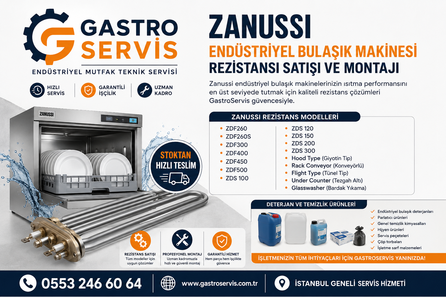Zanussi Endüstriyel Bulaşık Makinesi Rezistansı