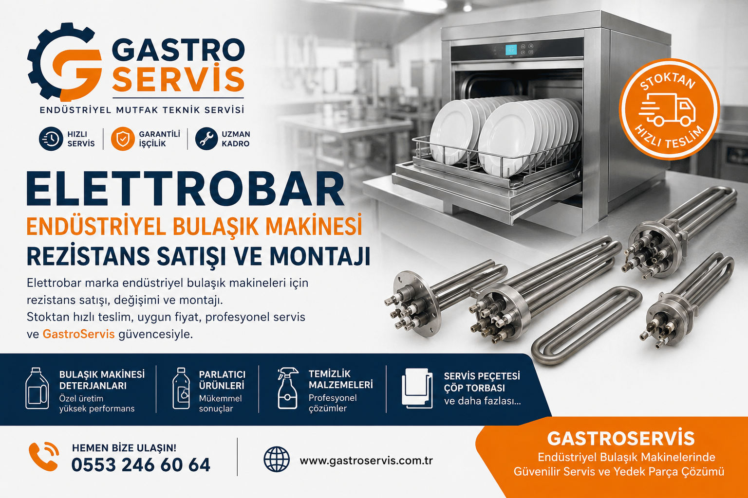 Elettrobar Endüstriyel Bulaşık Makinesi Rezistansı