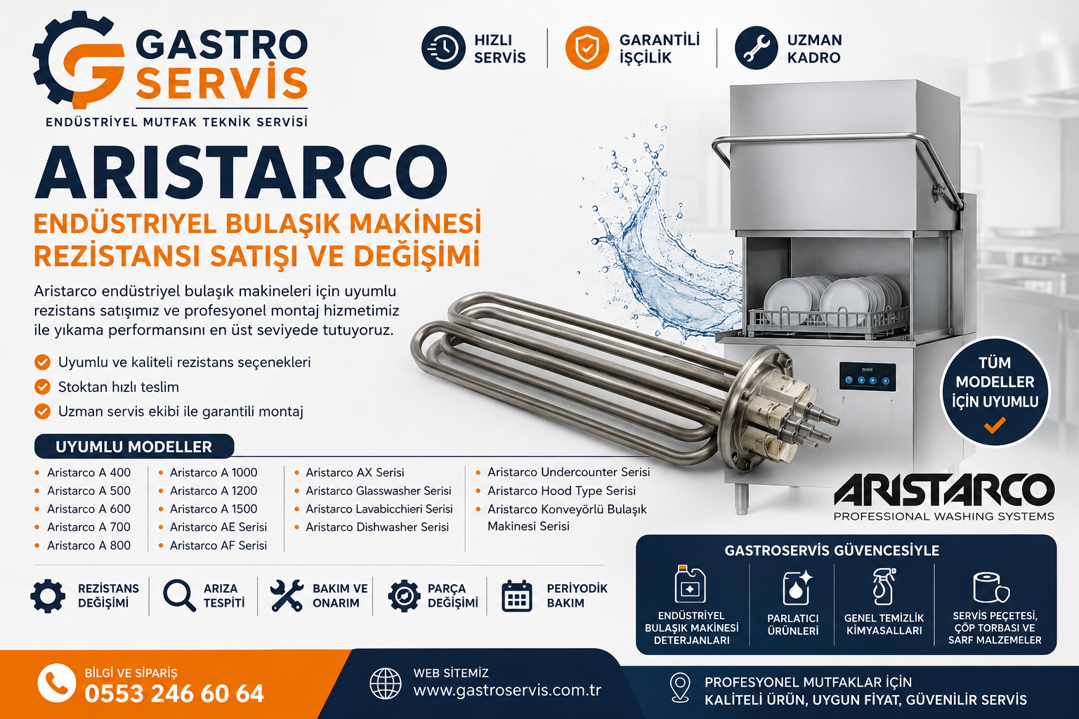 Aristarco Endüstriyel Bulaşık Makinesi Rezistansı