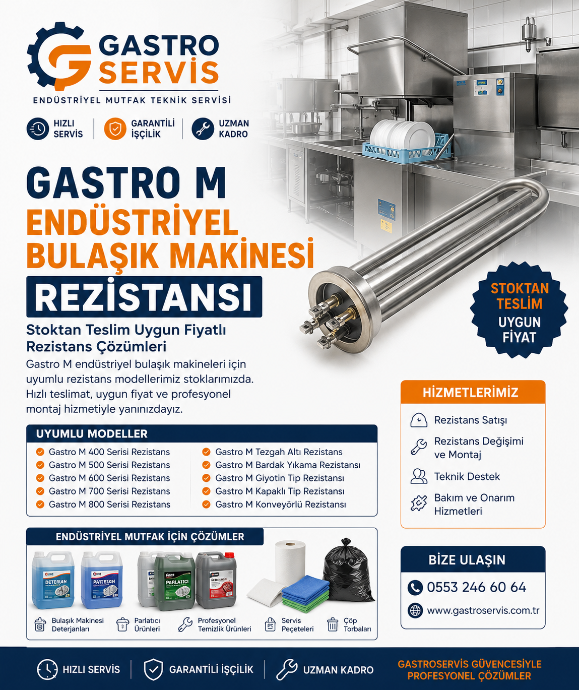 Gastro M Endüstriyel Bulaşık Makinesi Rezistansı