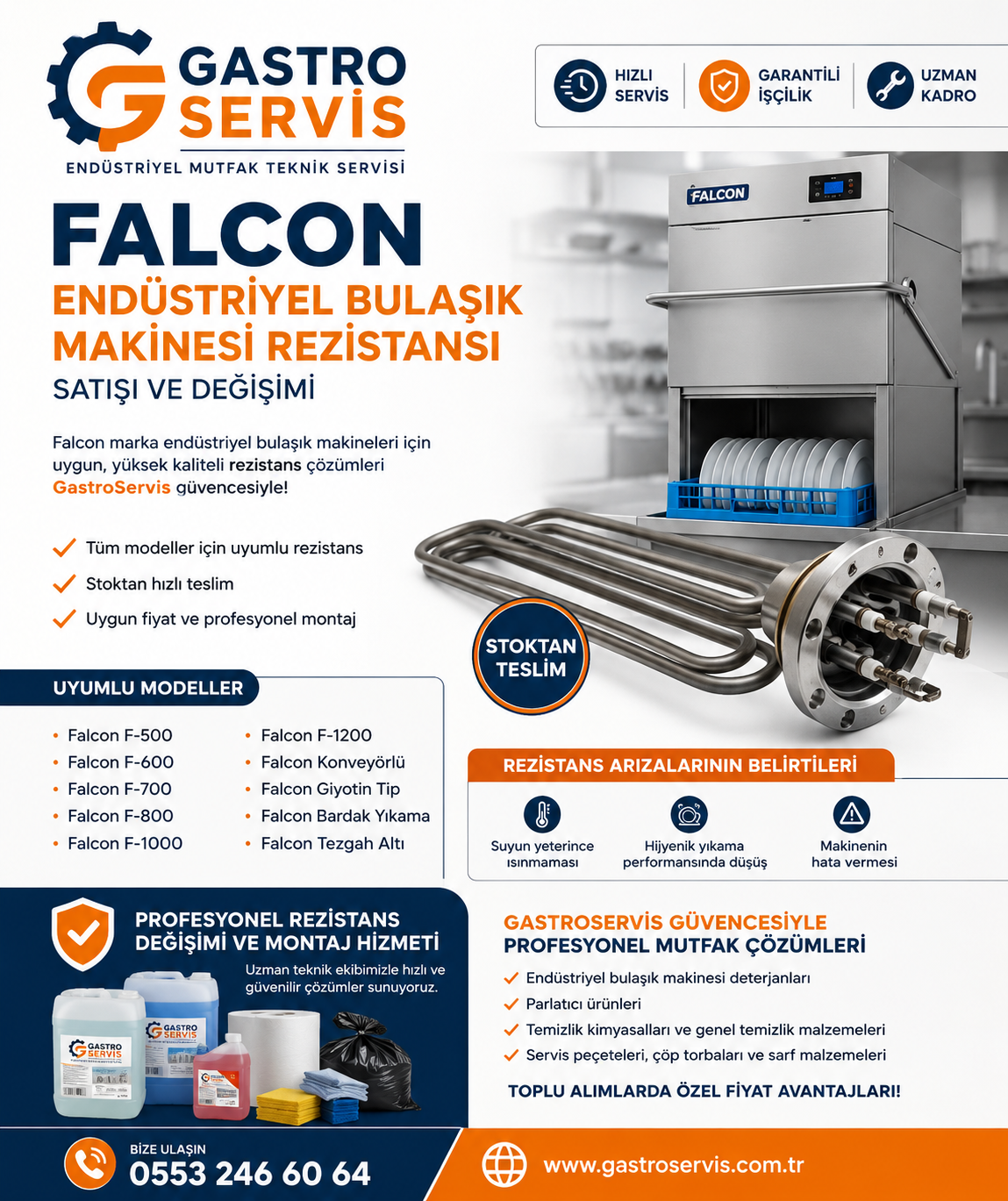 Falcon Endüstriyel Bulaşık Makinesi Rezistansı
