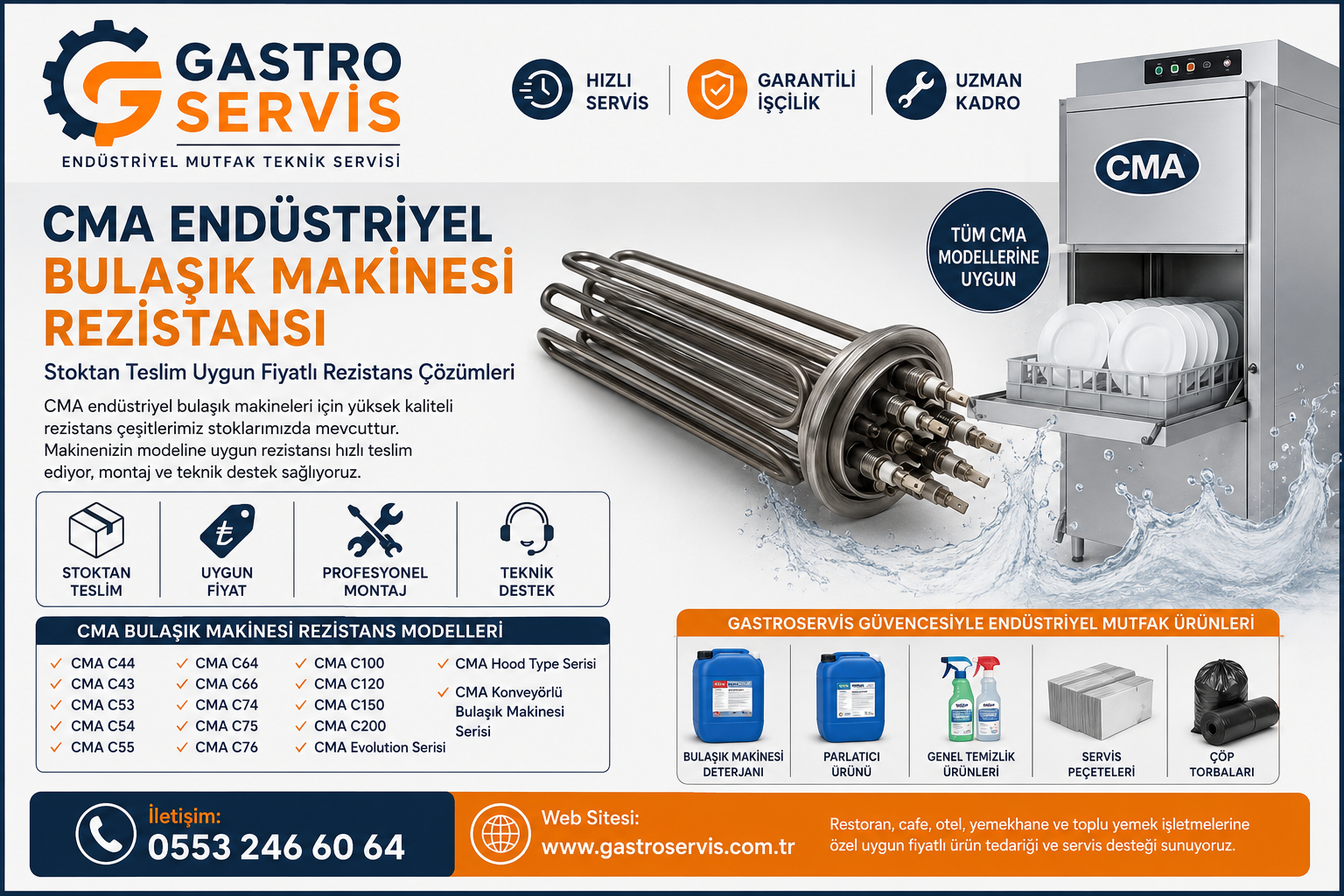 CMA Endüstriyel Bulaşık Makinesi Rezistansı