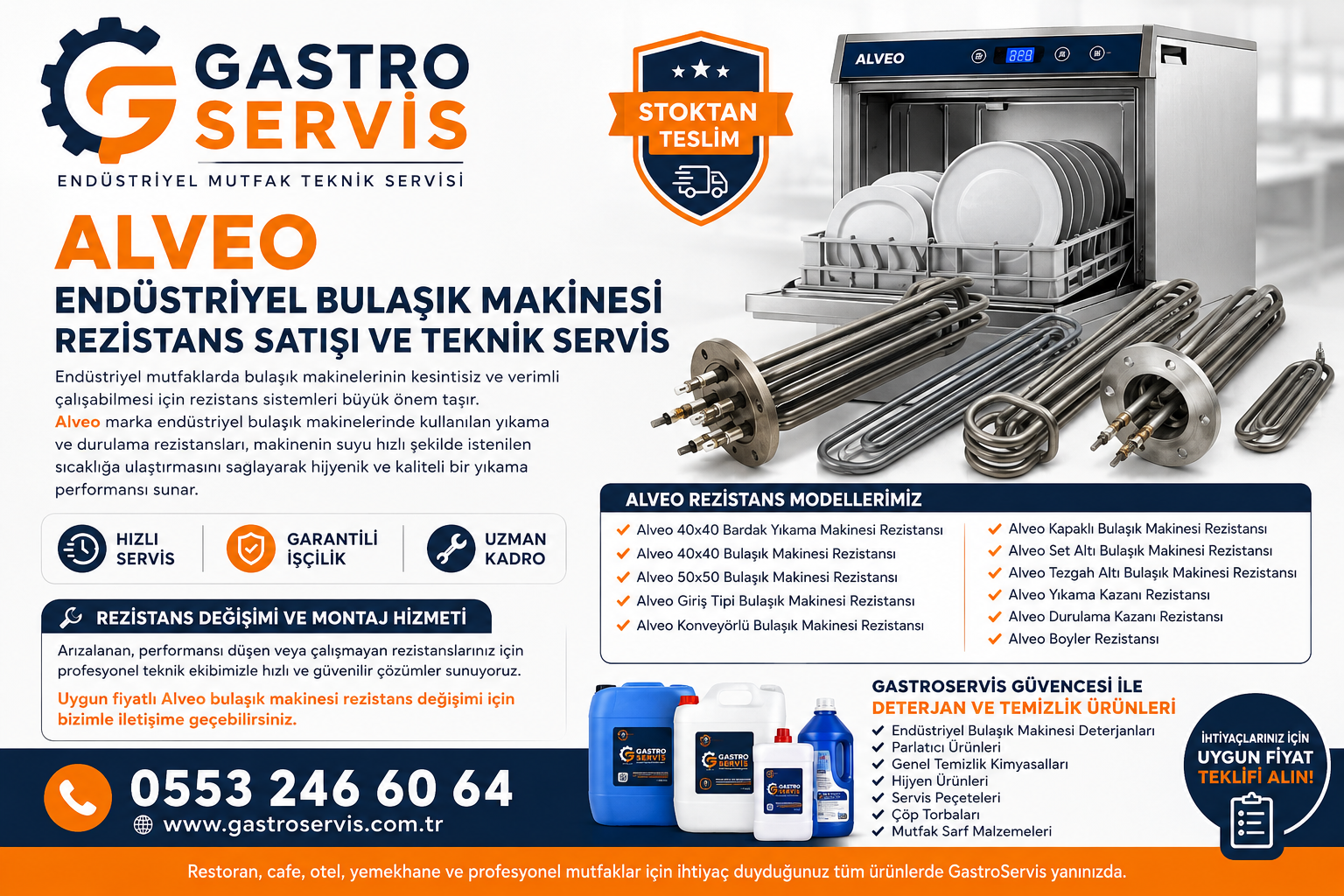 Alveo Endüstriyel Bulaşık Makinesi Rezistansı