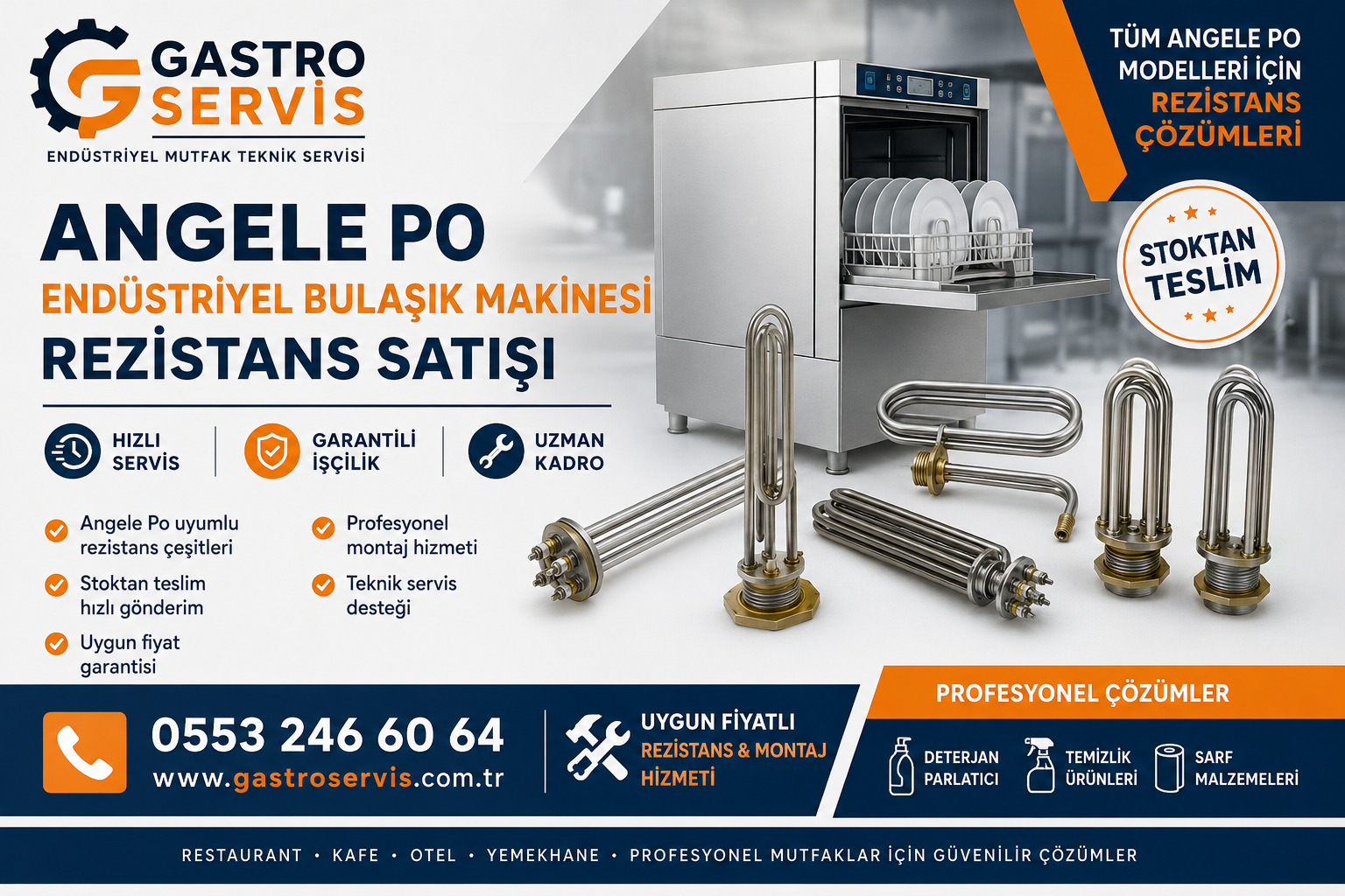 Angele Po Endüstriyel Bulaşık Makinesi Rezistansı