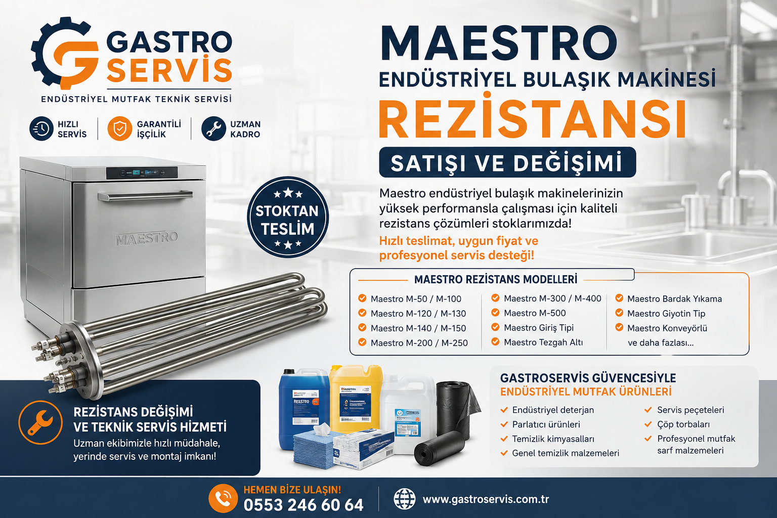 Maestro Endüstriyel Bulaşık Makinesi Rezistansı