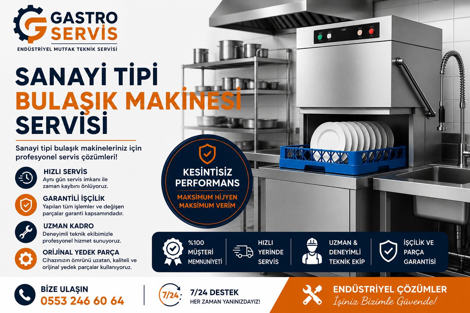 Sanayi Tipi Bulaşık Makinesi Servisi – 0553 246 60 64