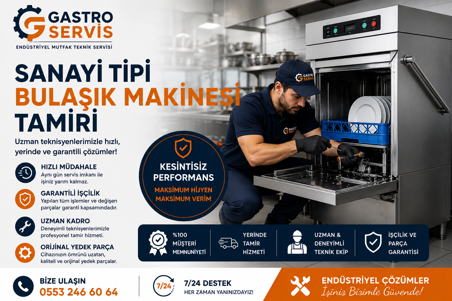 Sanayi Tipi Bulaşık Makinesi Tamiri – 0553 246 60 64