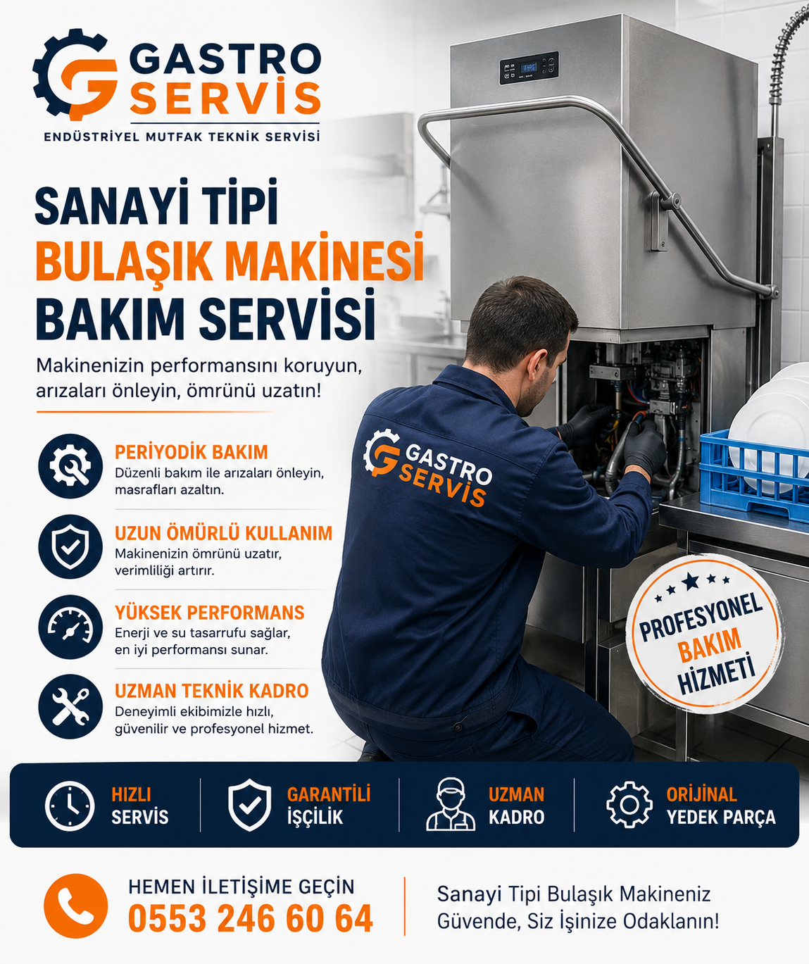 Sanayi Tipi Bulaşık Makinesi Bakım Servisi – 0553 246 60 64