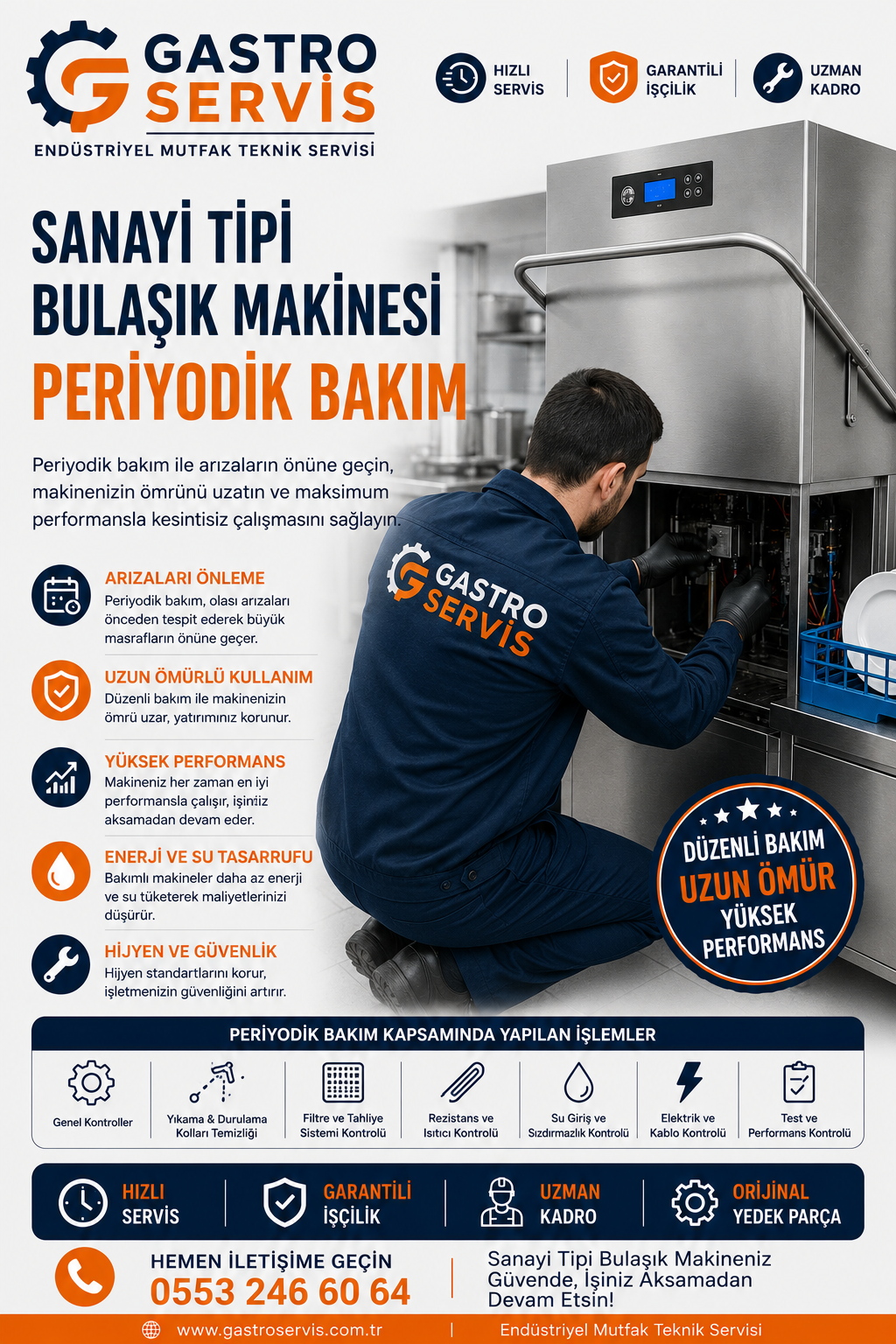 Sanayi Tipi Bulaşık Makinesi Periyodik Bakım – 0553 246 60 64